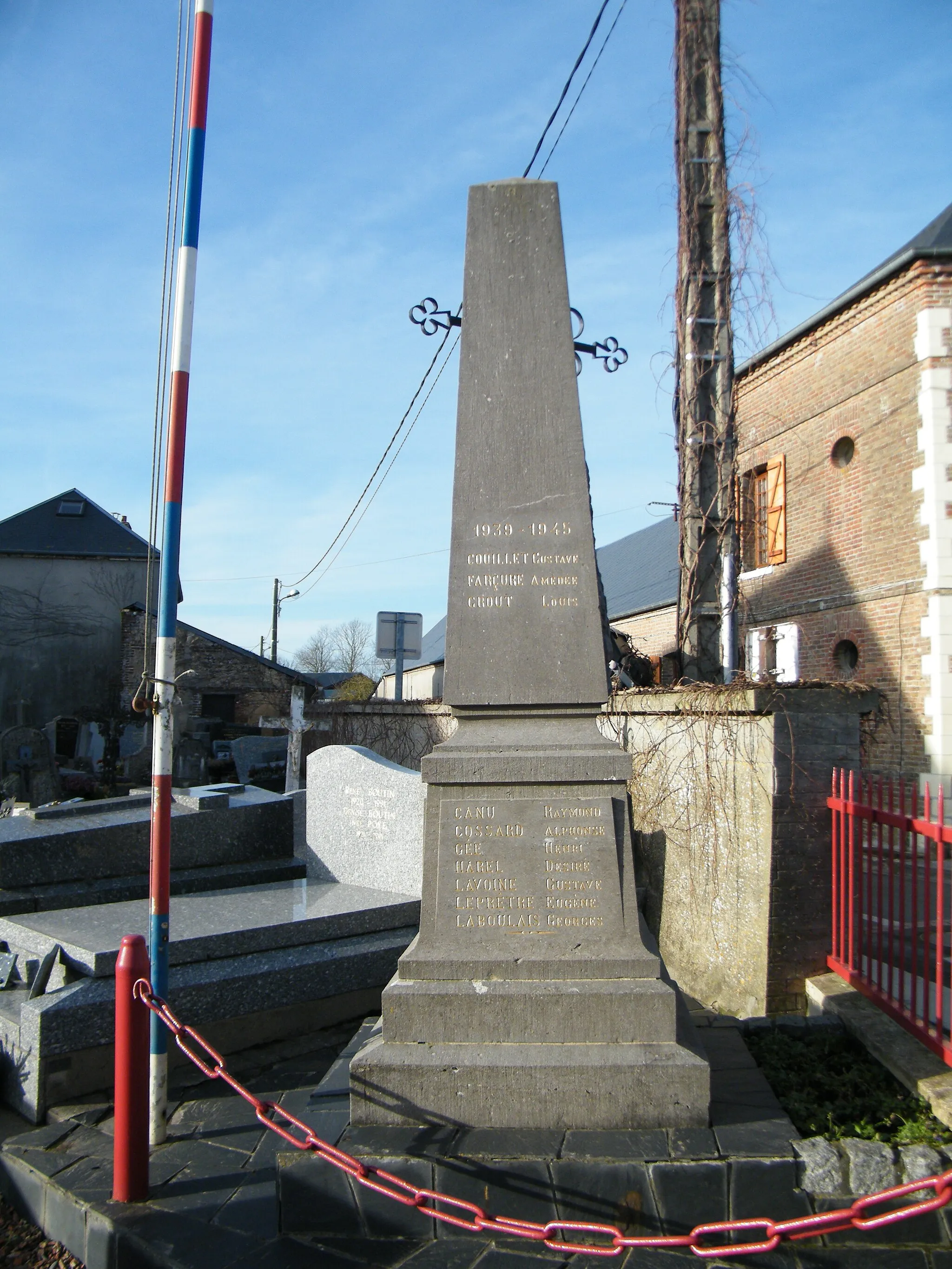 Photo showing: Monument aux morts, dans le cimetière, près de l'église.