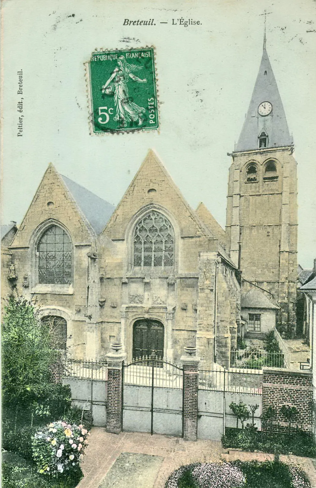 Photo showing: Carte postale ancienne éditée par Peltier
Breteuil (Oise) : L'église