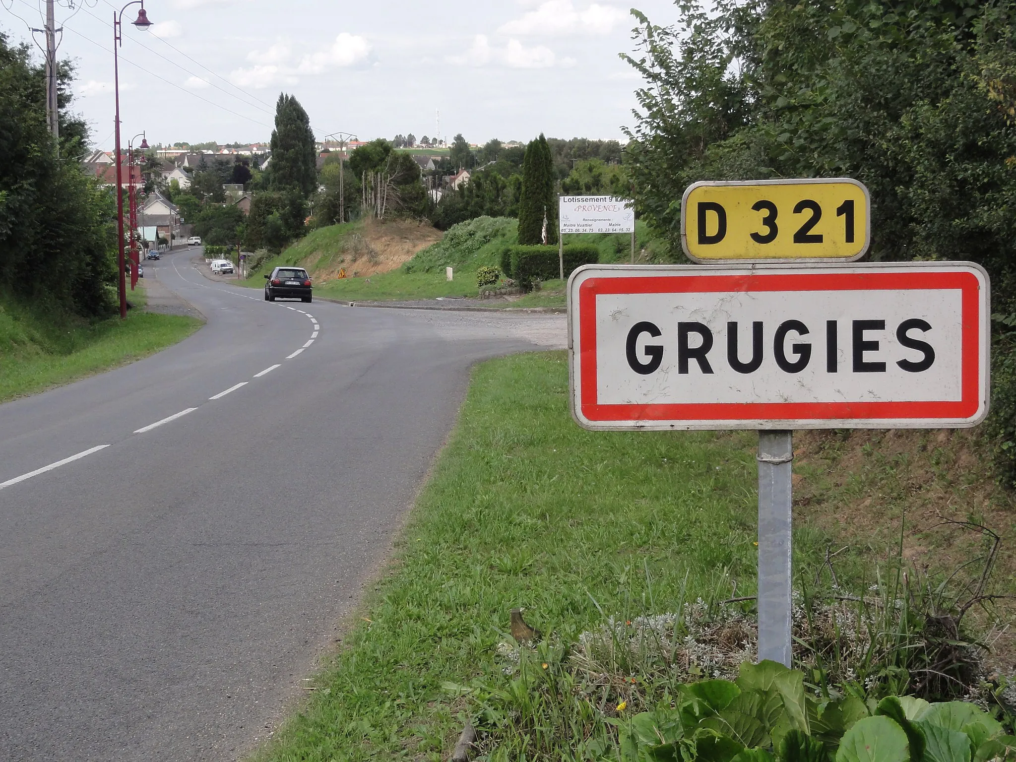 Photo showing: Grugies (Aisne) city limit sign