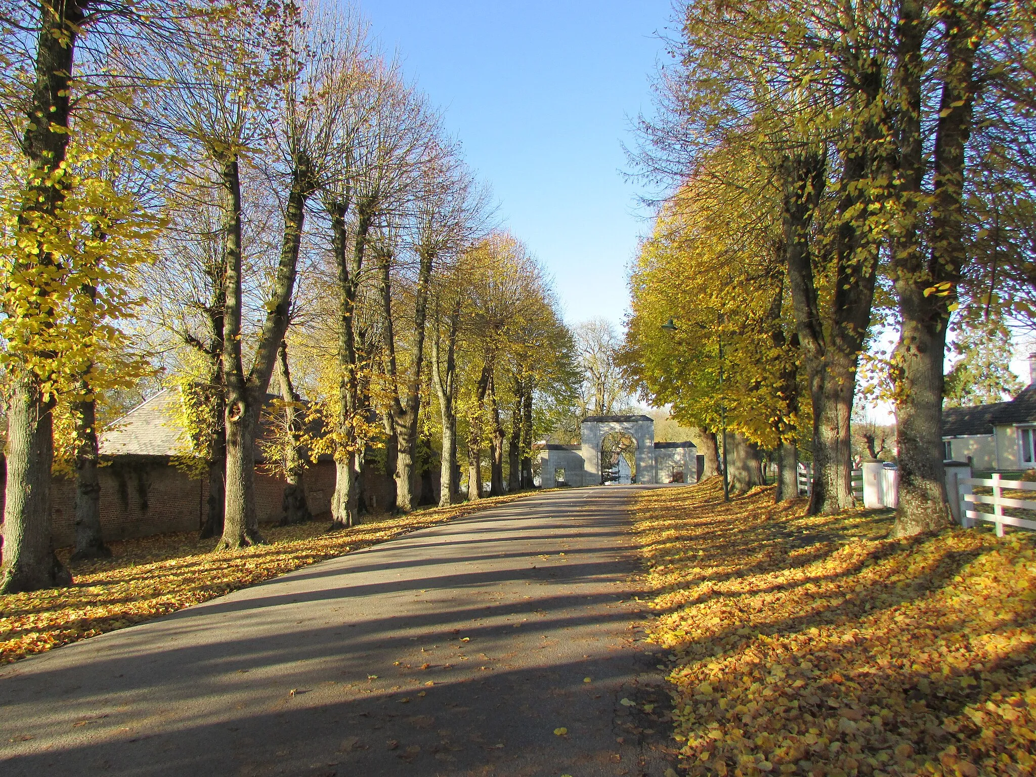 Photo showing: Allée menant au porche de l'ancien château.