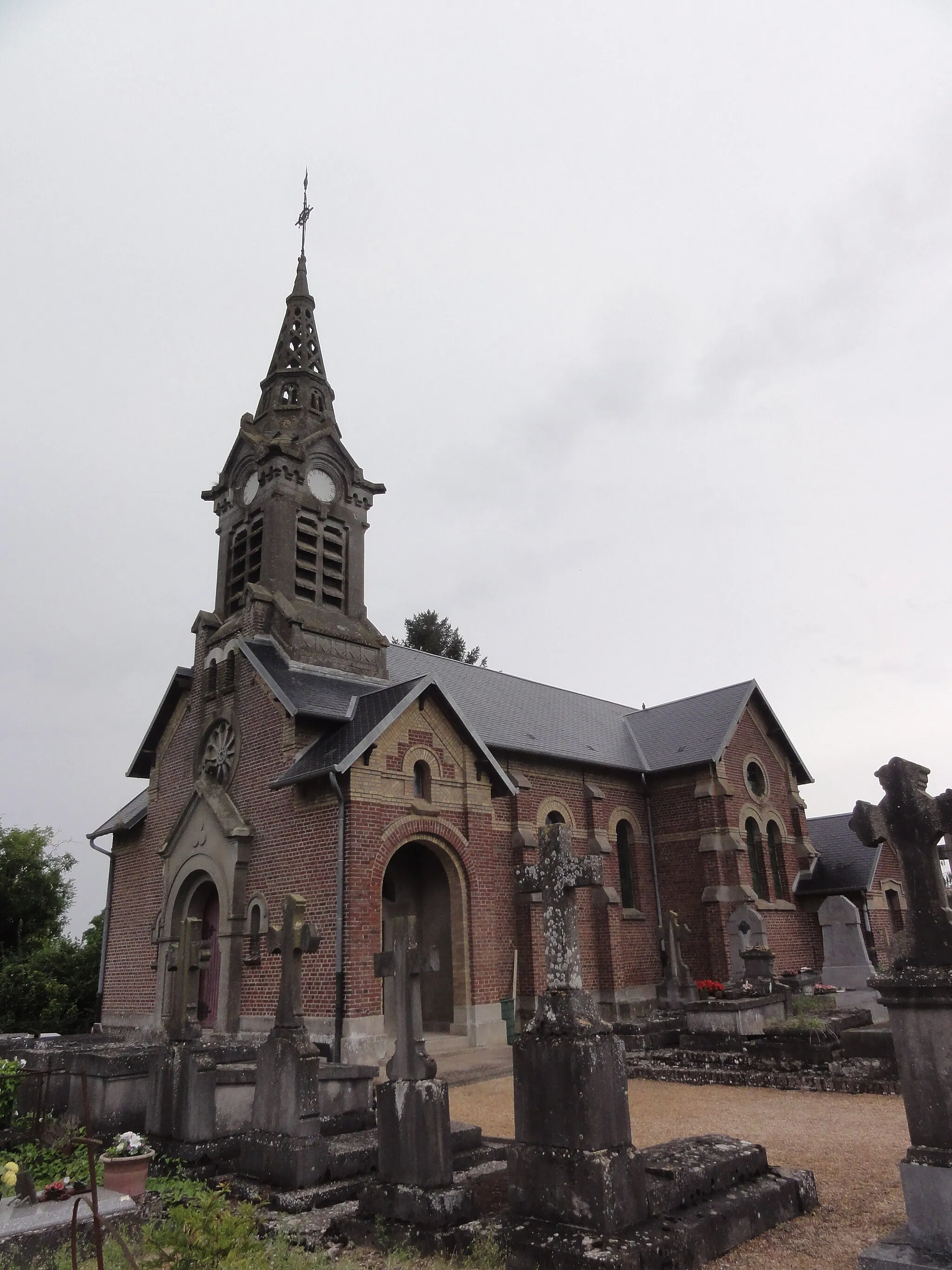 Photo showing: Ly-Fontaine (Aisne) église Saint-Jacques et Saint-Christophe