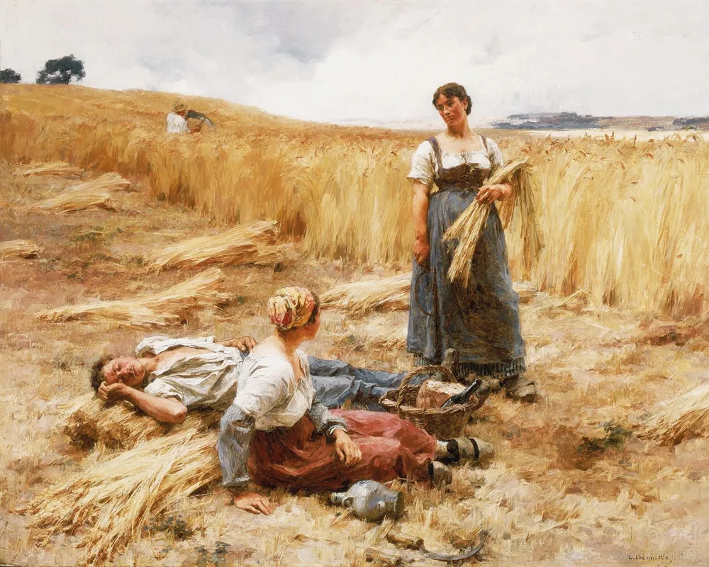 Photo showing: Harvesters at Mont-Saint-Père, 1883, oil on canvas，76.8 × 97.2 cm