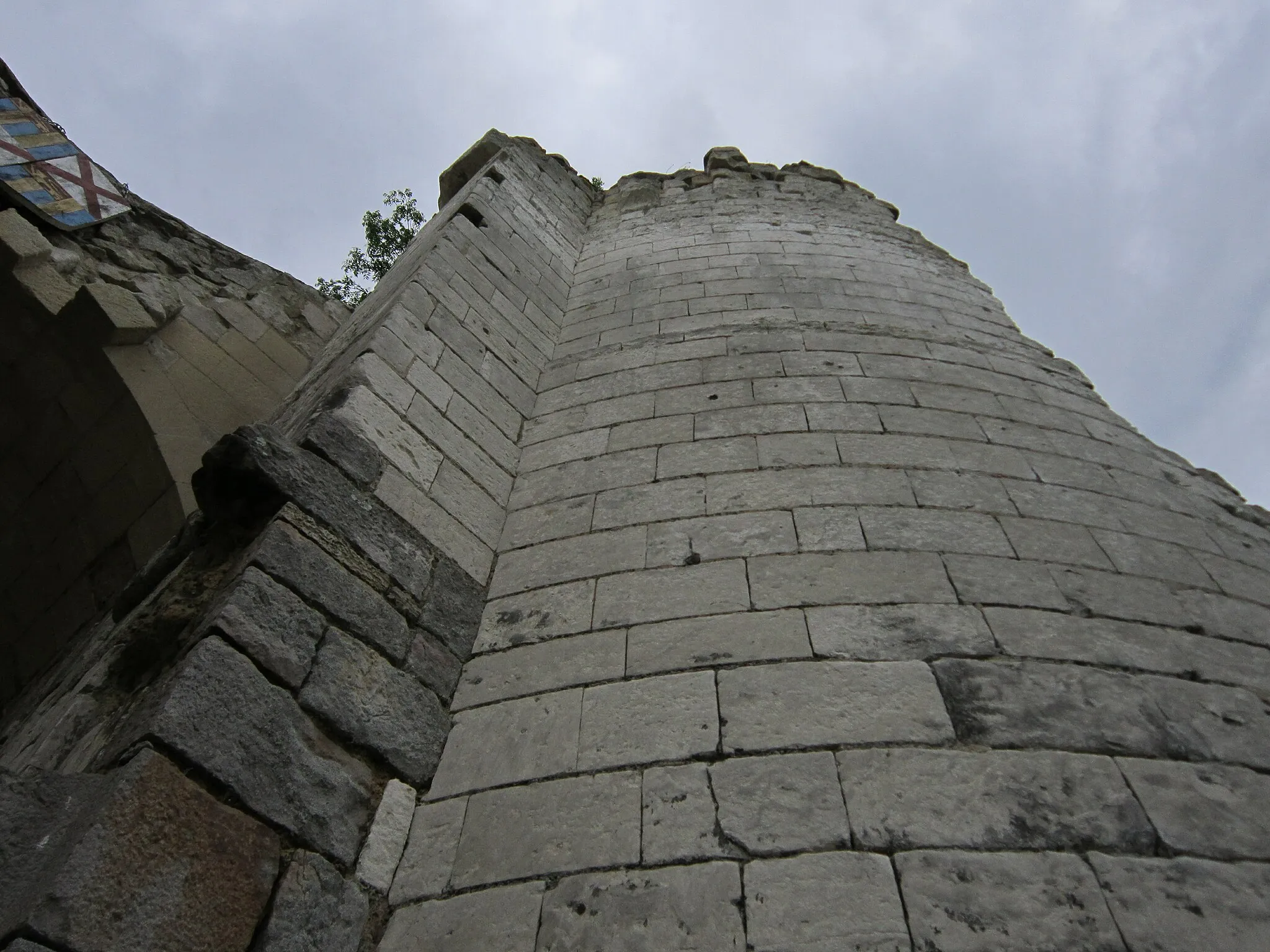 Photo showing: La tour ouest conserve sa hauteur d'origine, on y voit les traces des machicoulis, château d'Eaucourt, Picardie