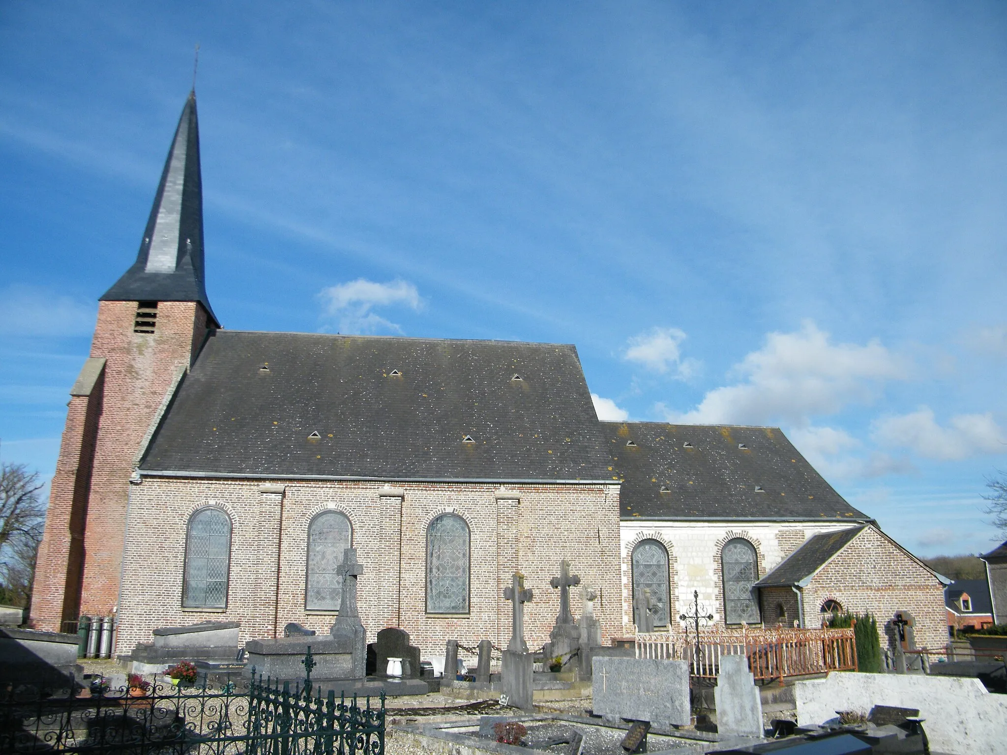 Photo showing: L'église Saint-Martin de Sailly-Flibeaucourt, côté sud.