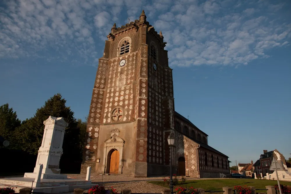 Photo showing: Eglise de Saint-Blimont dont le clocher est une ancienne tour de guet.