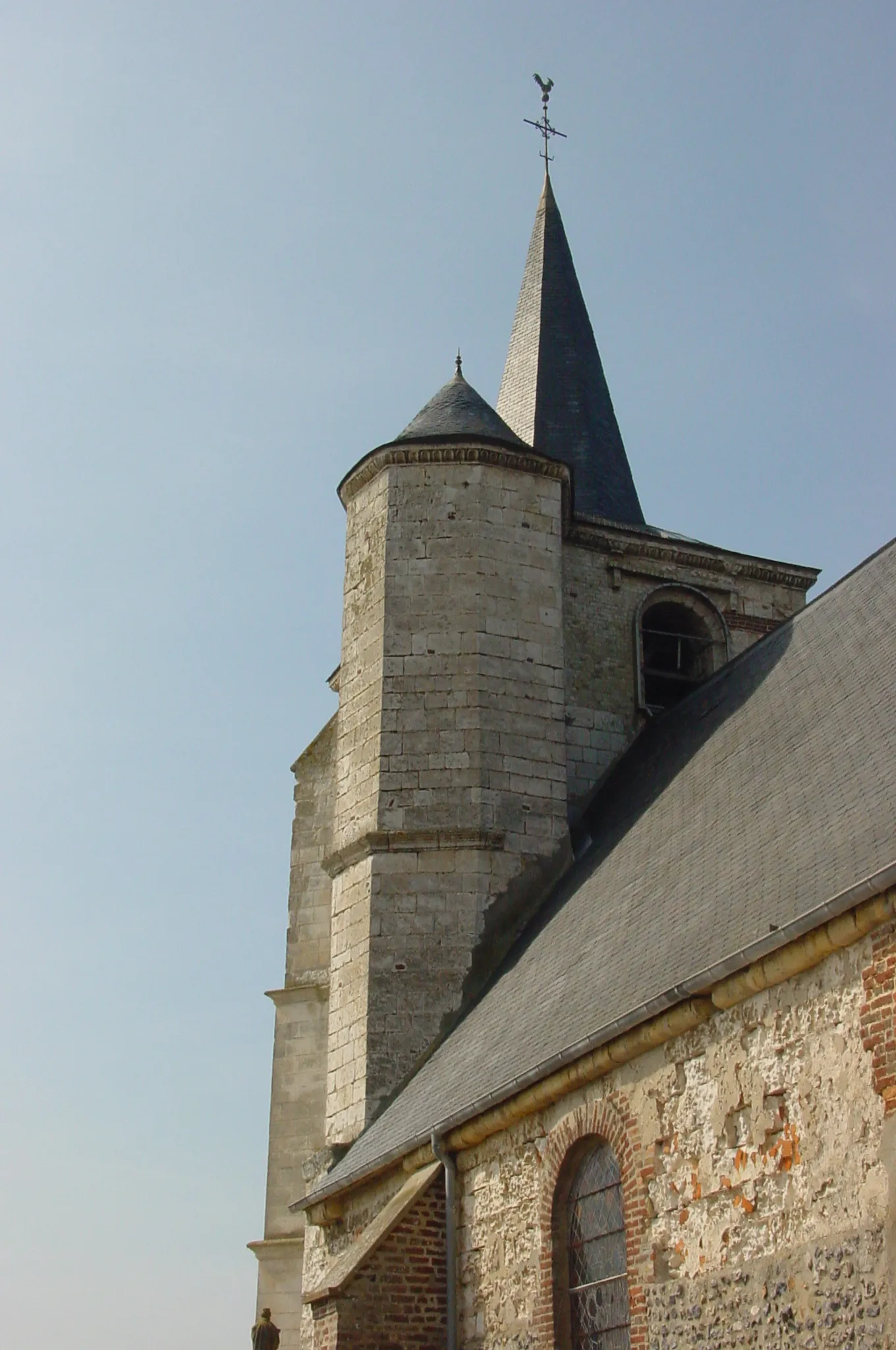 Photo showing: Clocher de l'église de Pendé (Somme, France)