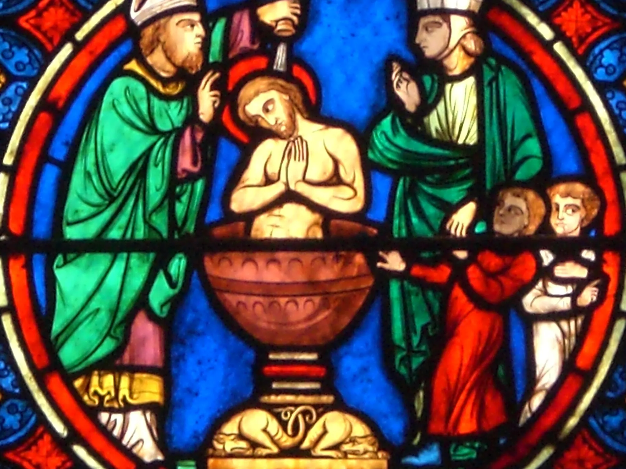 Photo showing: Un vitrail de la cathédrale Notre-Dame de Paris