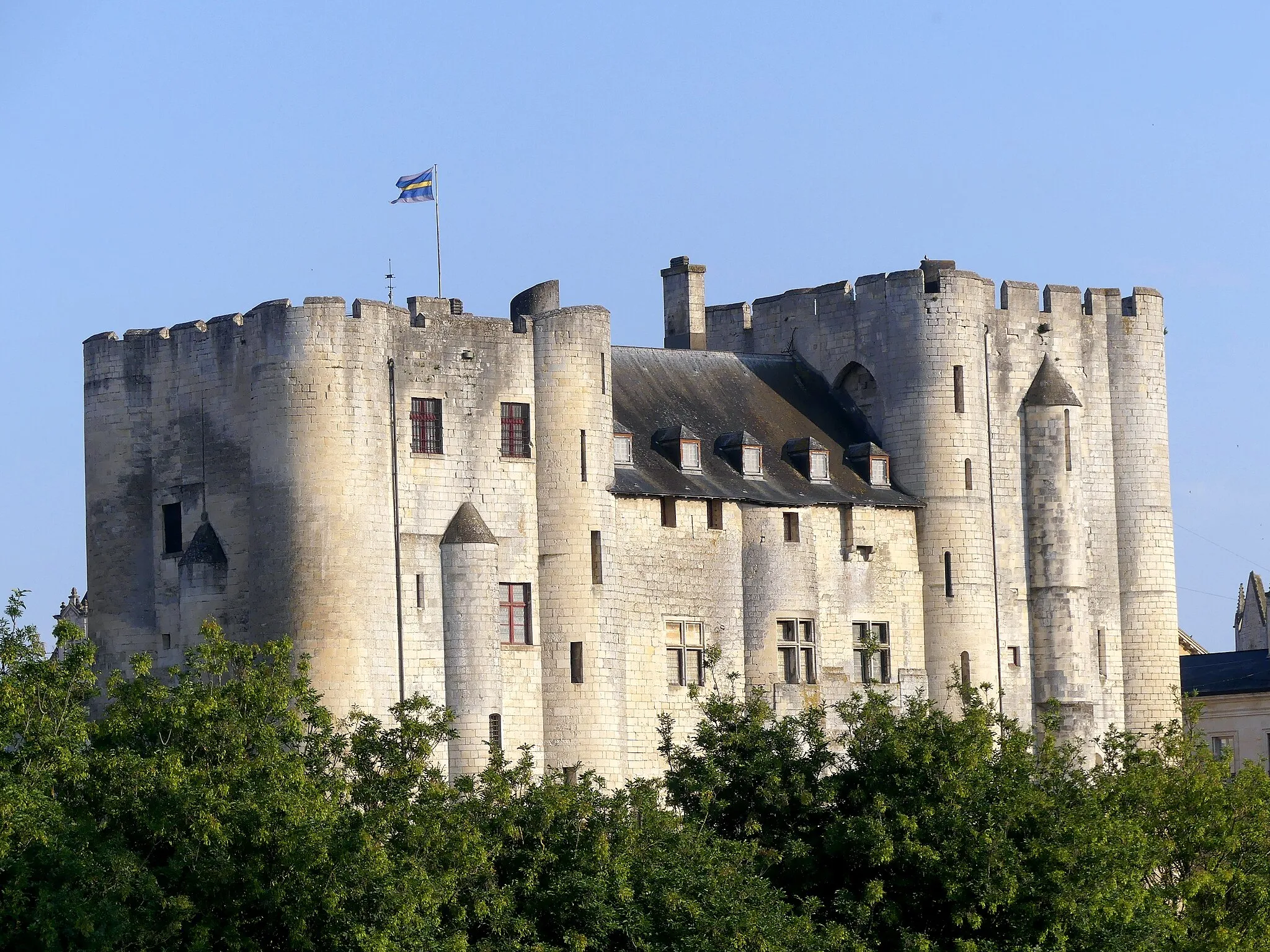 Photo showing: Sight, in the evening, of the west side of Niort castle, in Deux-Sèvres, France.