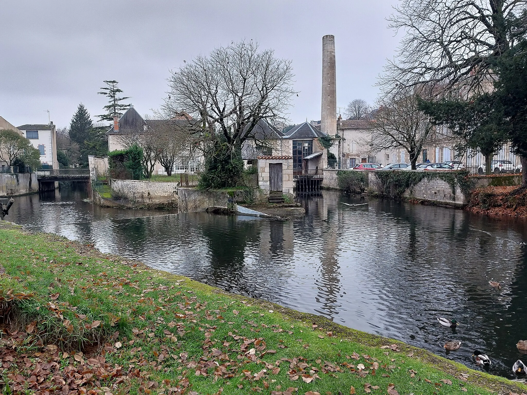 Photo showing: The river Sèvre Niortaise in Saint-Maixent-l'École (Deux-Sèvres, France).