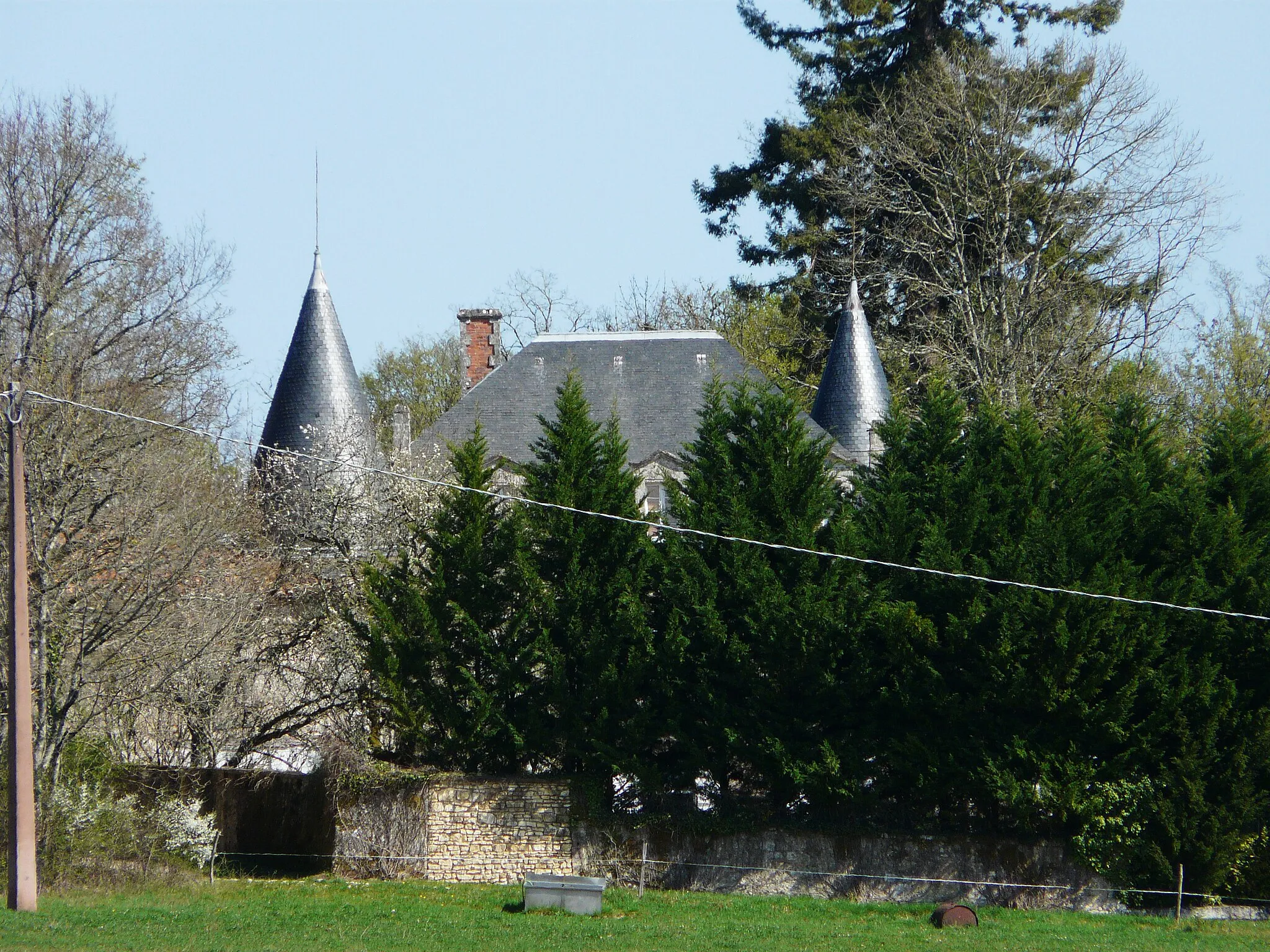 Photo showing: Les toits du château de Lannet, La Chapelle-Montmoreau, Dordogne, France.