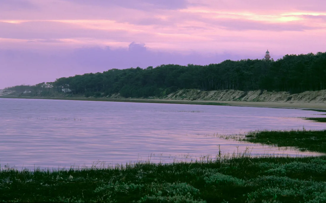 Photo showing: Baie de Bonne anse à marée haute après le coucher de soleil