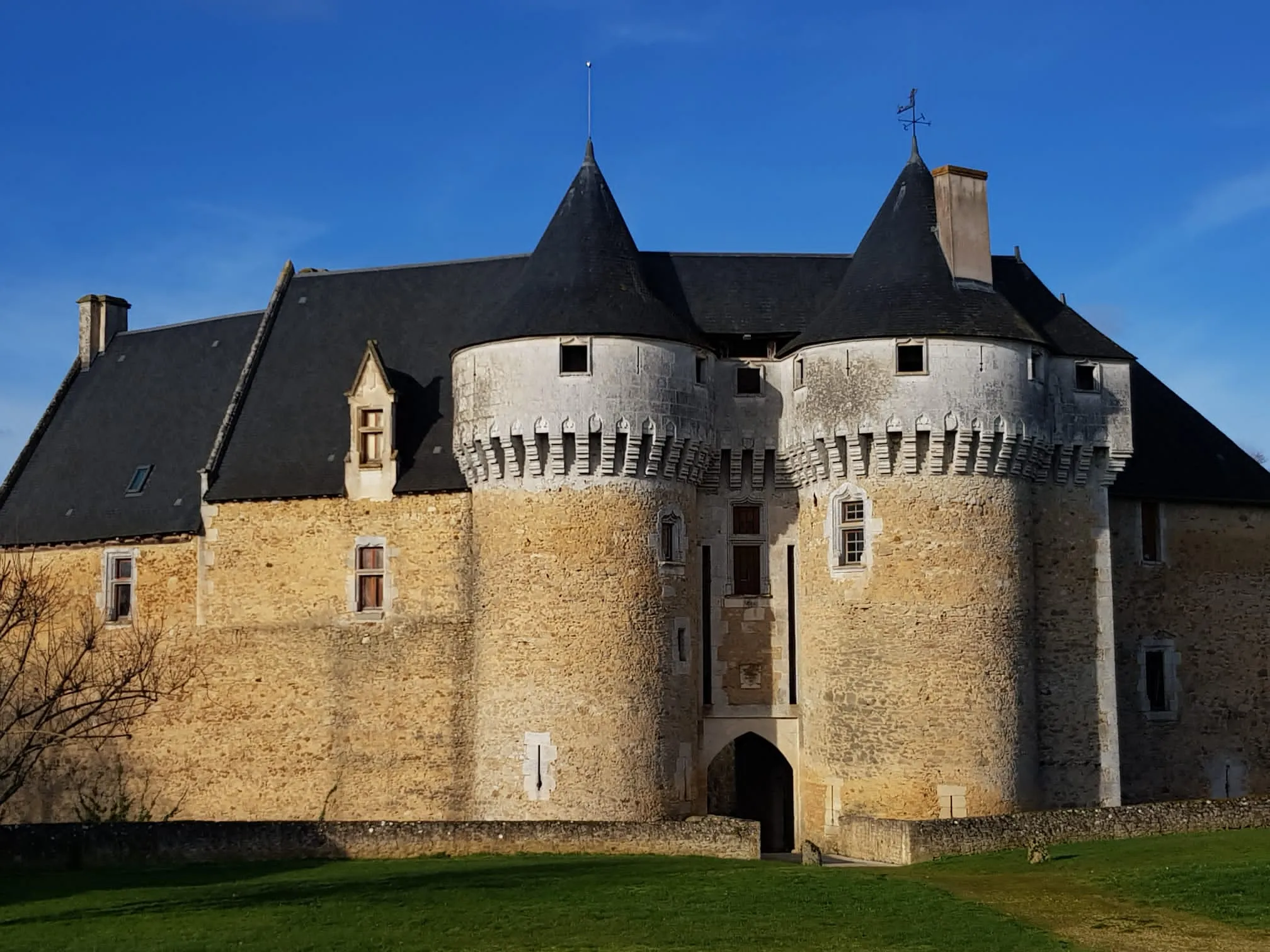 Photo showing: Vue de la façade Est du site central du château de Chambonneau