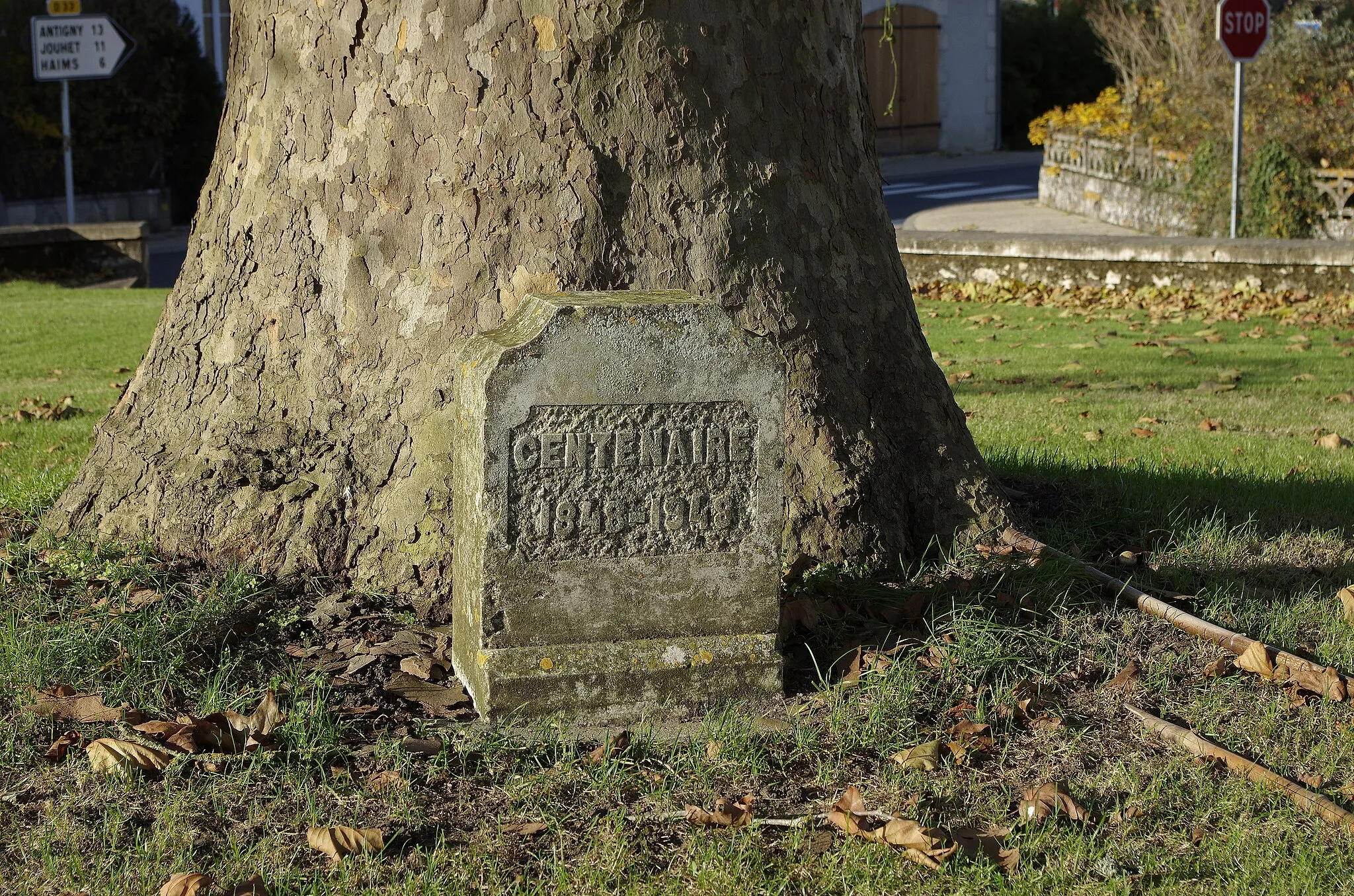 Photo showing: Journet (Vienne)
Stèle commémorative pour le centenaire de la Révolution de 1848.
Journet accueille favorablement la Révolution de 1848, et le retour de la République, et décide de planter un arbre de la liberté en mars.
L'année 1847 est une années de luttes et d'émeutes contre le "pain cher" en France, mais également ailleurs en Europe. Comme l'a écrit Karl Marx, dans "La Lutte de classes en France" : «la crise commerciale mondiale de 1847 a été la véritable mère des révolutions de Février et de Mars (1848).»
La révolution de février s’explique en partie par la maladie (le mildiou) de la pomme de terre de 1845-1846, mais l'année 1847 correspond à une crise à la fois agricole, financière et industrielle, qui touche en particulier la Grande-Bretagne et la France. On enregistre nombre de faillites dans la grande industrie et une dépréciation du franc.
Les récoltes de pommes de terre seront inférieures de plus de 50% en France en 1845 et 1846 (chute de -90% en Irlande. La Grande Famine en Irlande aurait fait un million de morts). Seigle et blé sont également en baisse. Les français consomment 1/2 kilogramme de pommes de terre par jour et par tête. Les conditions de vie du petit peuple des villages, journaliers, artisans, se dégradent. On se révolte contre les usuriers, les profiteurs, les spéculateurs sur le blé. La dureté de la répression entraînera la réaction de personnalités, comme George Sand, Gustave Flaubert, Victor Hugo, ou encore Karl Marx.
La Révolution de 1848, qui concernera toute l'Europe, commencera en Sicile, en janvier 1848, puis Naples, puis Munich et Paris en février.

fr.wikipedia.org/wiki/Journet