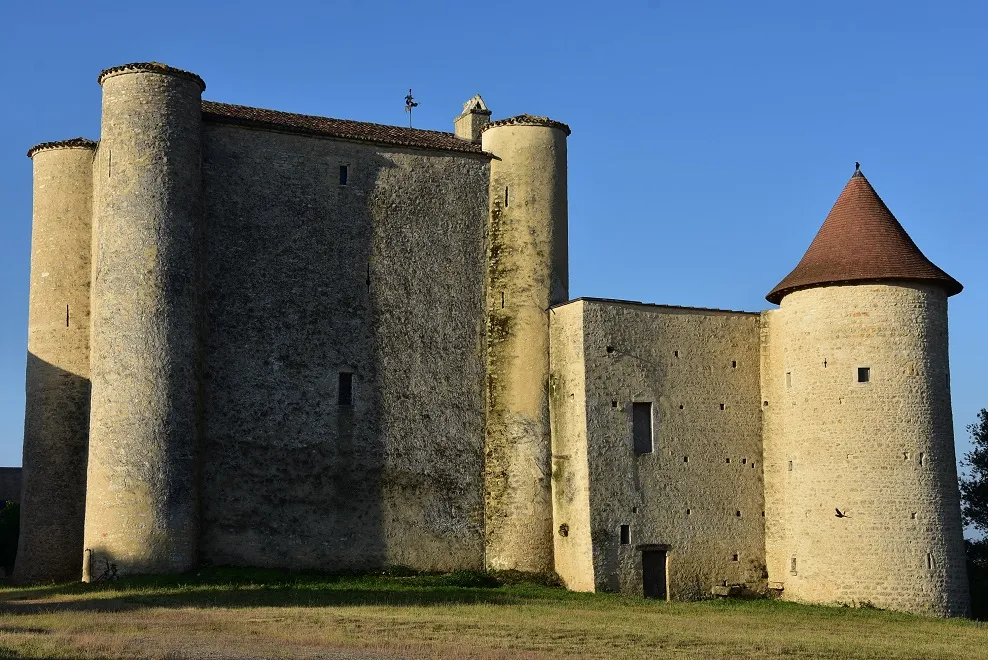 Photo showing: En limite de Vienne et Deux-Sèvres, le château de Cherves. A ne pas confondre avec son homologue de Cherveux, sur la route de Niort !
Son aménagement débute au XIIe s. mais, comme beaucoup d'ouvrages de ce type, de nombreux éléments d'origine ont aujourd'hui disparus.

L'imposant donjon rectangulaire que l'on voit à l'image, flanqué de ses 4 tours, est classé MH depuis 1987, le reste du site 20 ans plus tard.