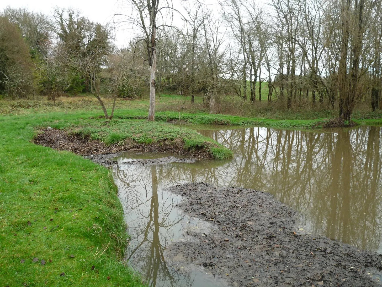 Photo showing: One of the main losses of the Bandiat river in winter at Bunzac, Charente, SW France