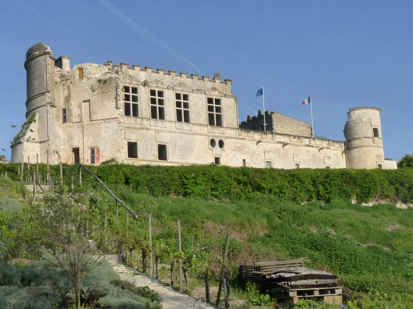 Photo showing: Façade Est du château de Bouteville, Charente, France