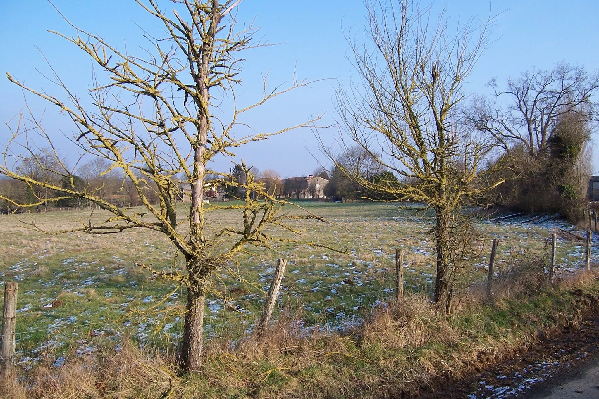 Photo showing: Vue du hameau de Coutant et des prés environnants au coeur de l'hiver