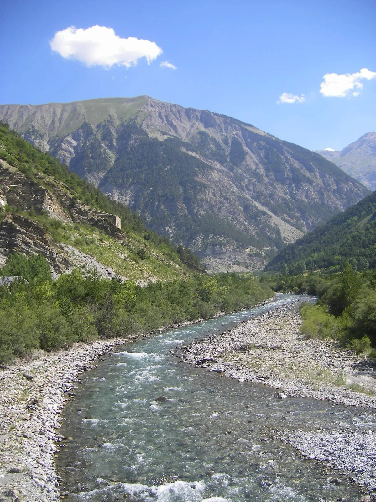 Photo showing: The Ubaye river between La Condamine and Fort Tournoux