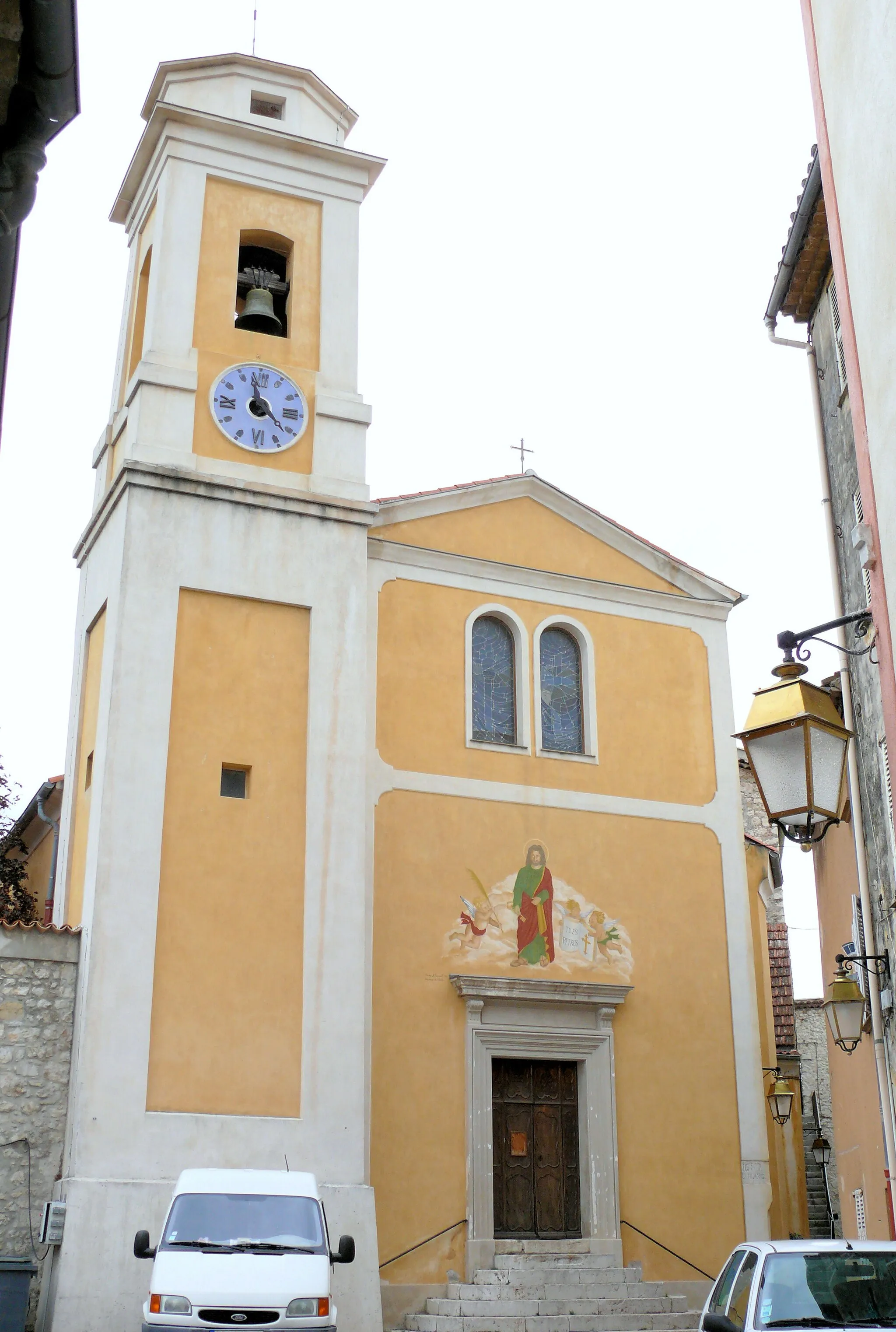 Photo showing: La Roquette-sur-Var - Façade de l'église Saint-Pierre