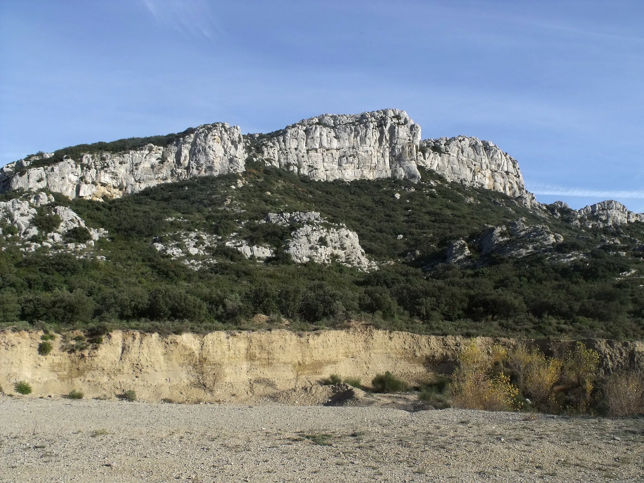 Photo showing: Mont Sainte-Cécile, point culminant du massif du mont Menu. Eyguières (Bouches-du-Rhône).
Camera location 43° 42′ 40″ N, 5° 00′ 23″ E View this and other nearby images on: OpenStreetMap 43.711111;    5.006389