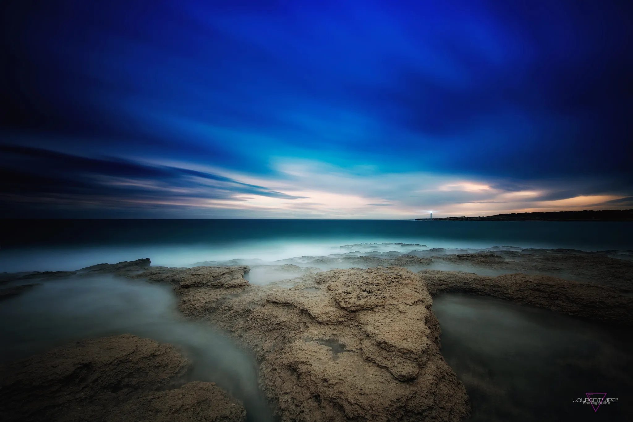 Photo showing: 500px provided description: Dark Blue

A Mediterranean on blue night [#sky ,#landscape ,#sea ,#sunset ,#water ,#travel ,#blue ,#night ,#light ,#clouds ,#ocean ,#waves ,#rocks ,#france ,#seascape ,#long exposure ,#mediterranean ,#provence]