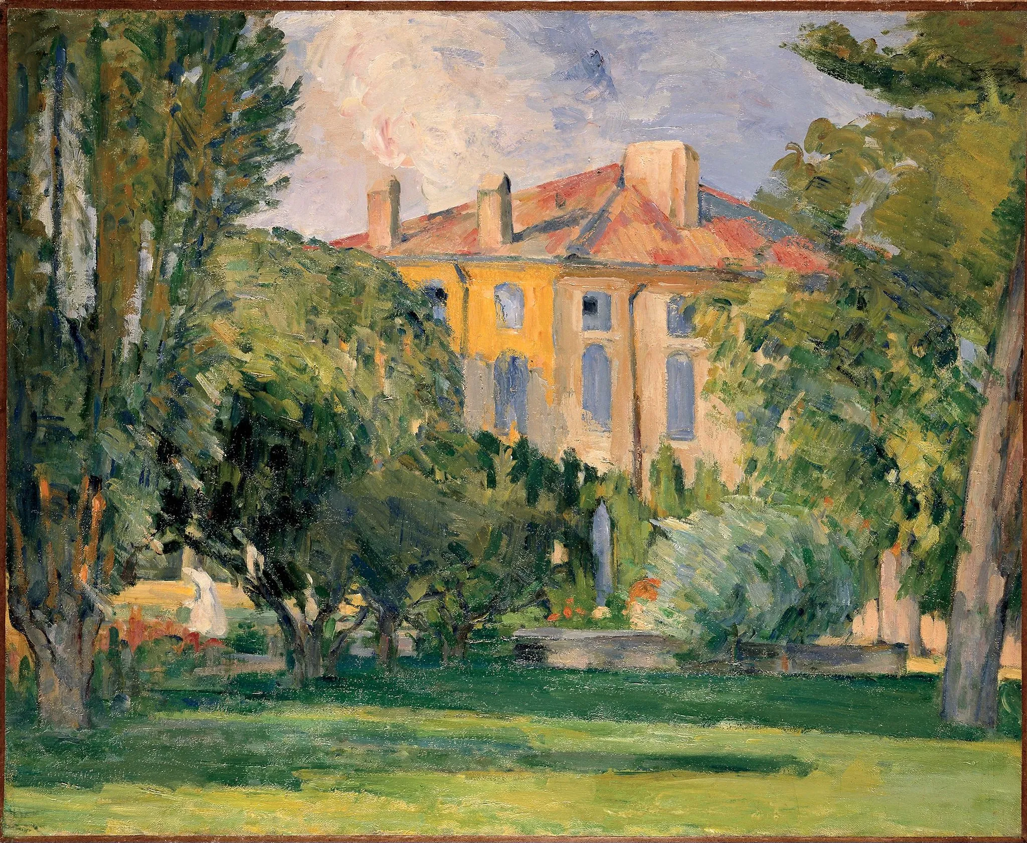 Photo showing: From the National Gallery of Art: This is one of the first Provençal paintings in which Cézanne applied the bright palette and free handling he had developed in Paris with Pissarro and the impressionists during the 1870s. The work was most likely executed in the summer of 1874, soon after Cézanne had returned home from Paris. He had written his parents that he hoped his father would finance a long stay at home in Aix: "I shall be very happy to work in the South, where the views offer so many opportunities for my painting."