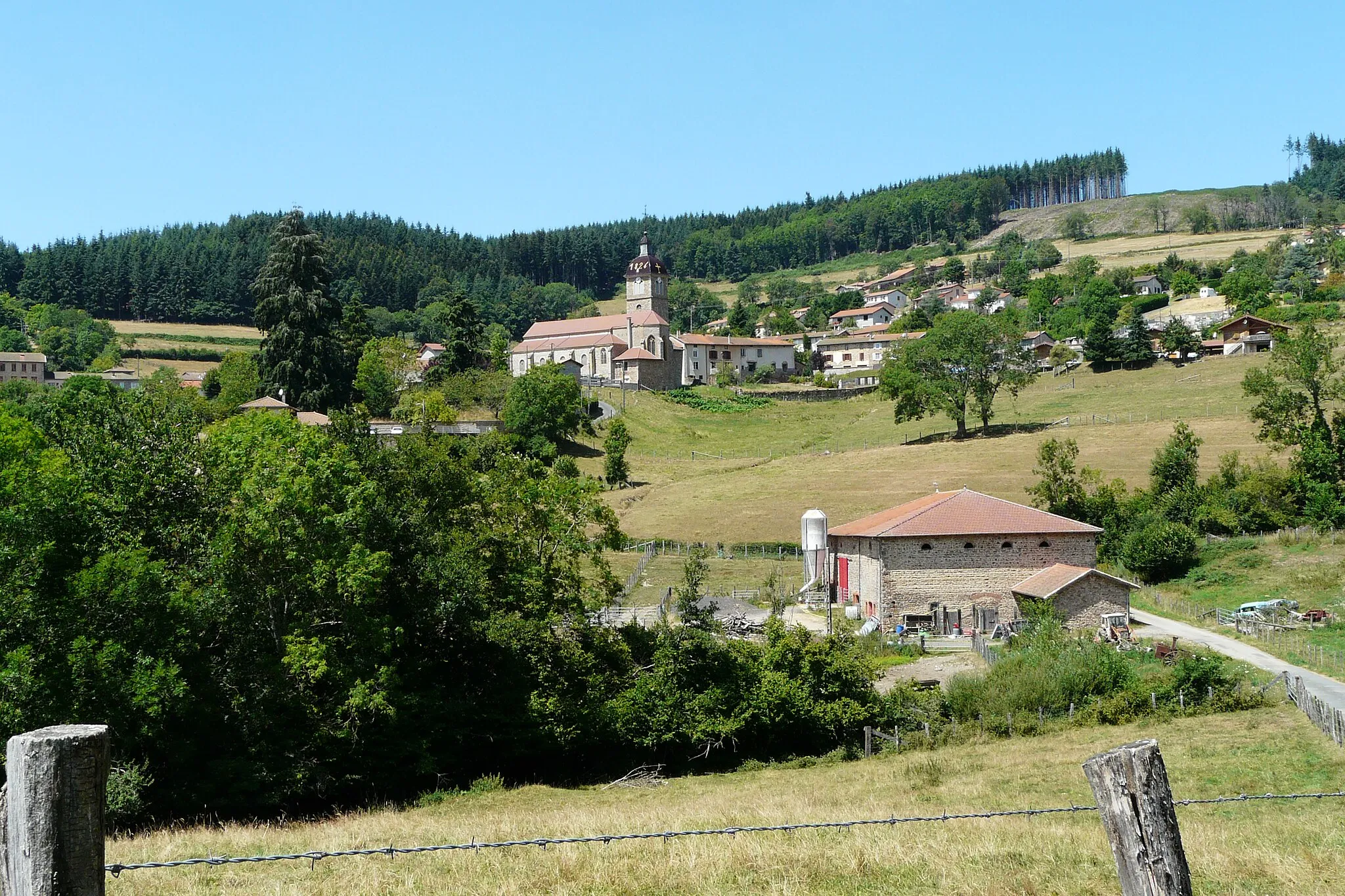 Photo showing: Saint-Bonnet-le-Troncy (Rhône) en montant sur le chemin de la Croix du Sud
