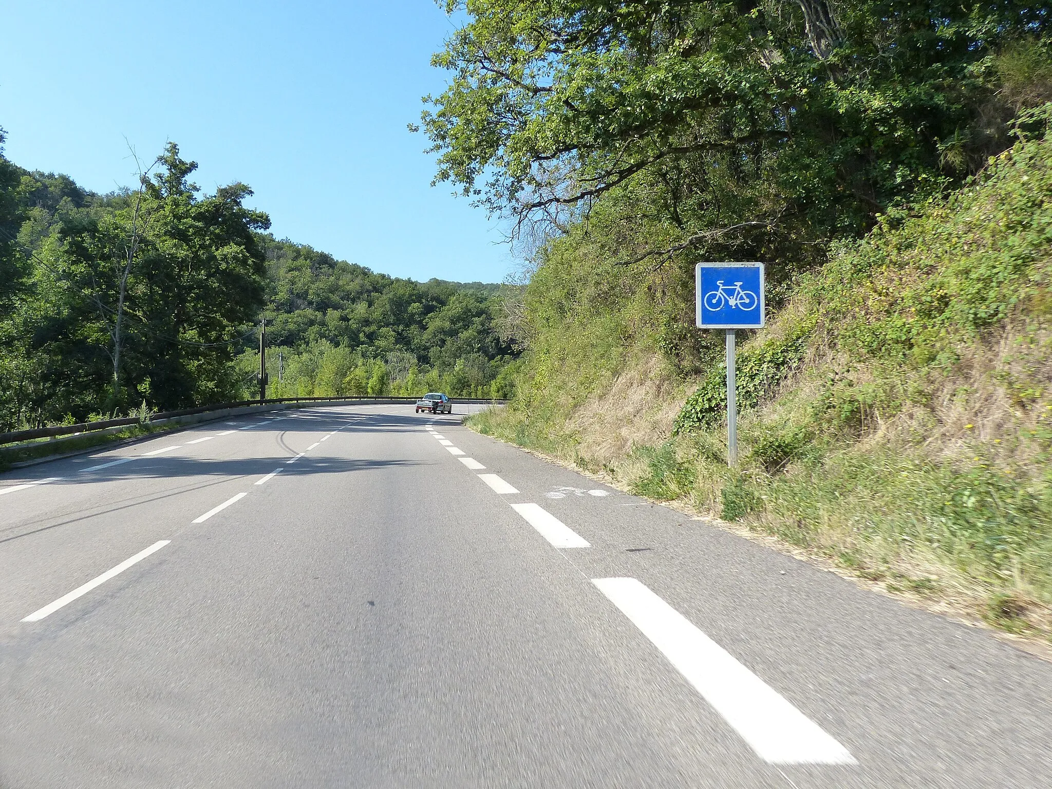Photo showing: Panneau C113 de bande cyclable, D311, Thurins, département du Rhône, France.