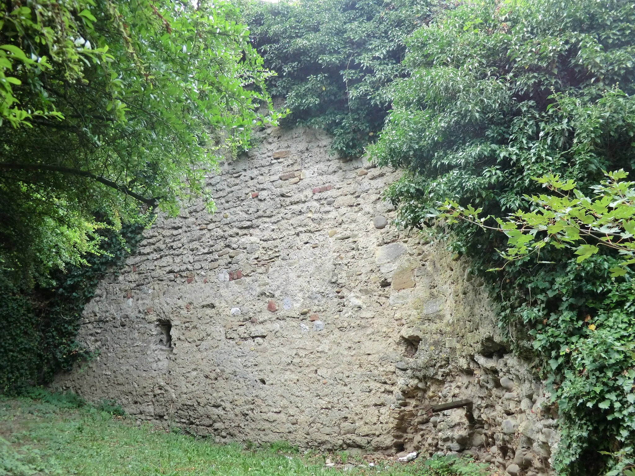 Photo showing: Mur d'enceinte du château de Miribel.