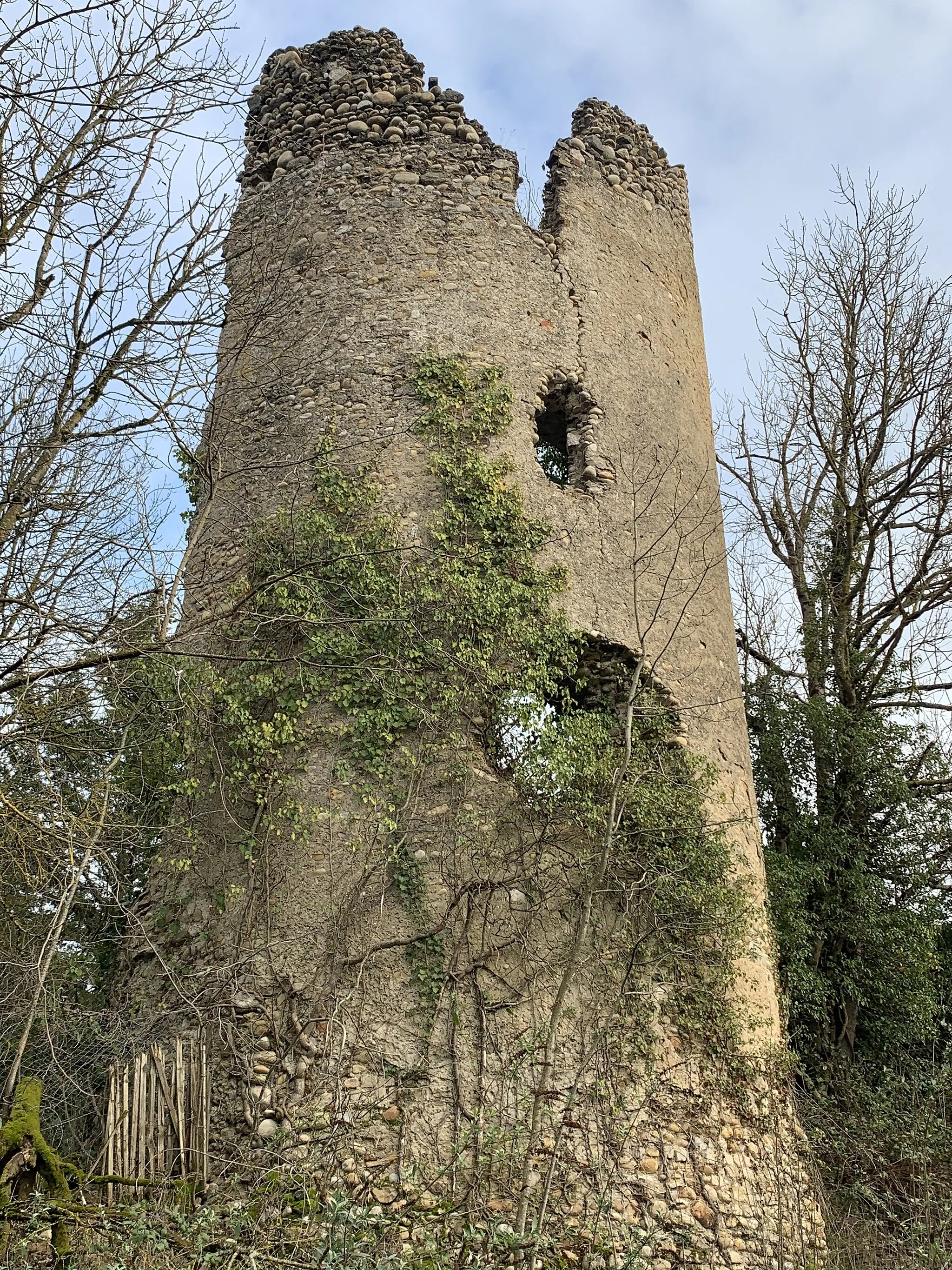 Photo showing: Tour du château de Miribel (ruines).