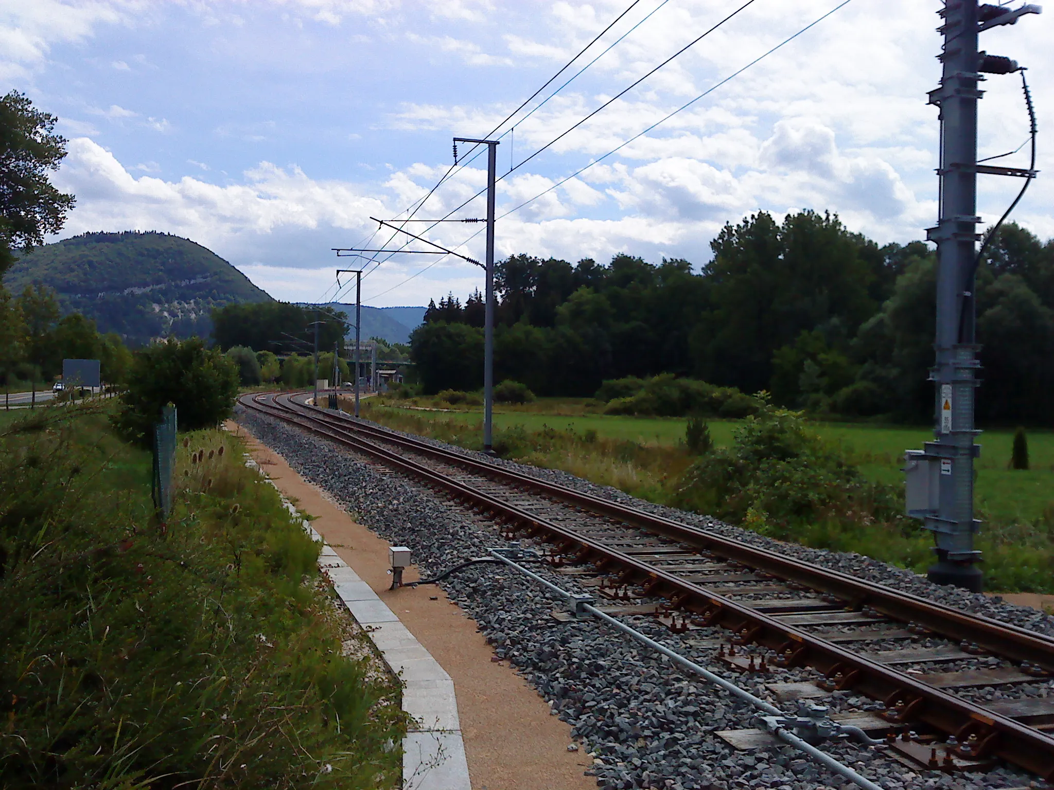 Photo showing: Aiguillage en entrée de la gare de Brion - La Cluse.
À gauche, la ligne Andelot-La Cluse
À droite, la ligne du Haut-Bugey direction Bellegarde