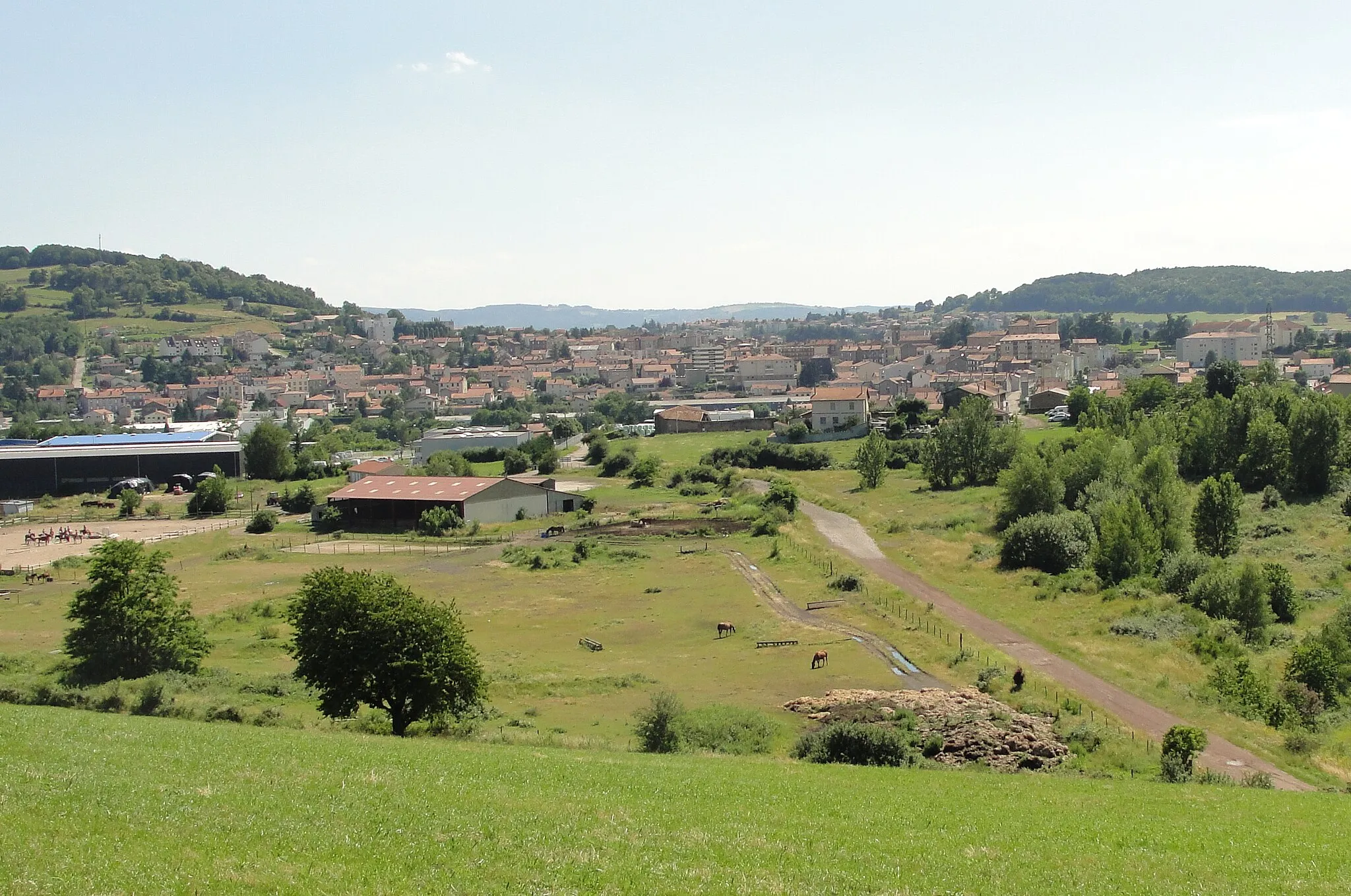 Photo showing: Roche la Molière (Loire), depuis St-Genest Lerpt.