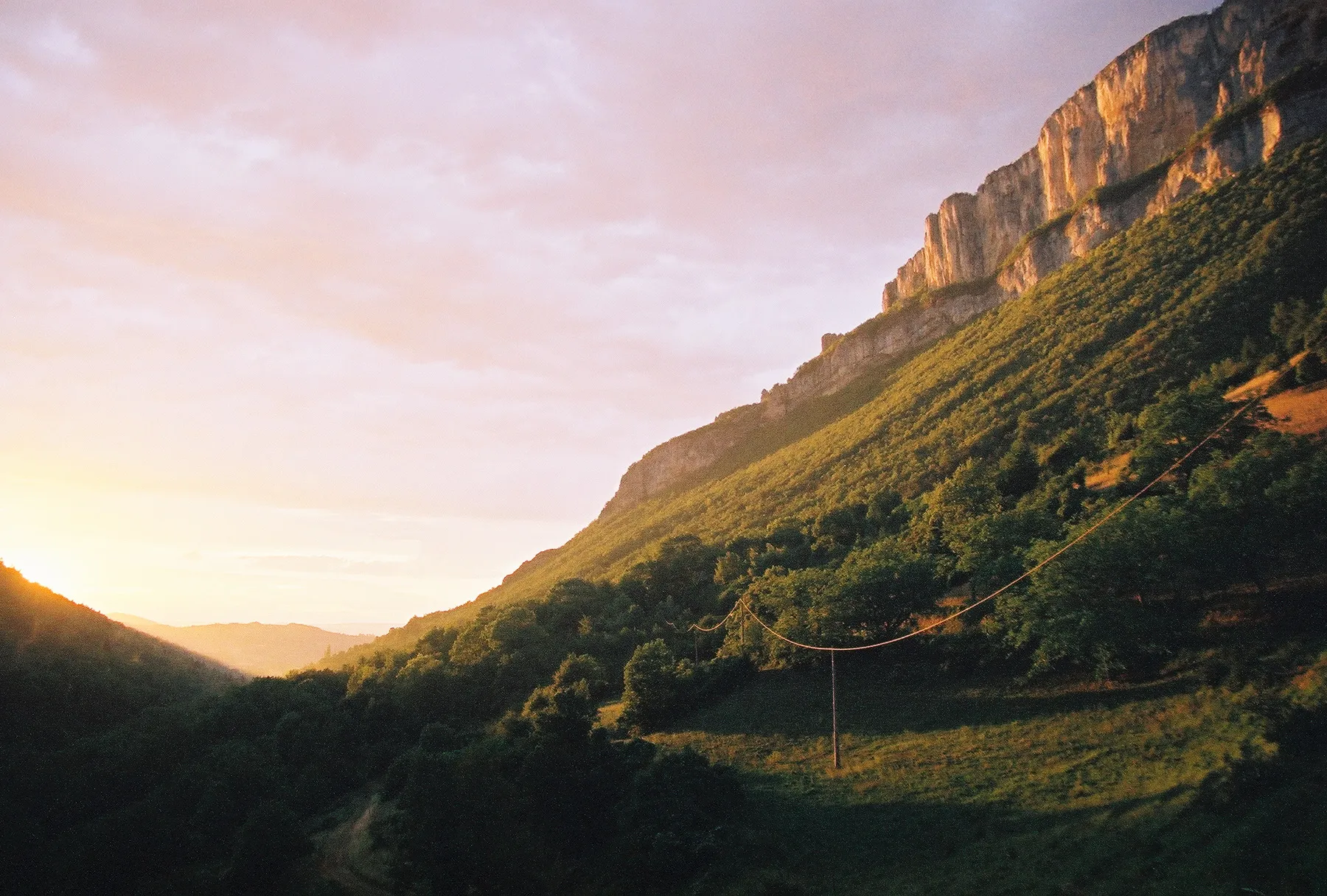 Photo showing: Combe Laval (Vercors). Sunset.