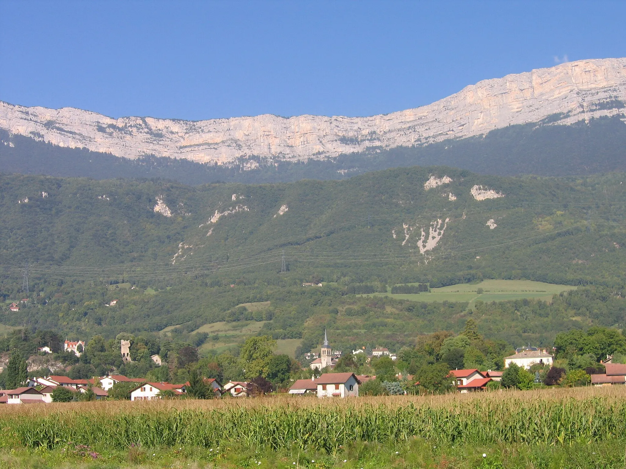 Photo showing: Vue du bourg de Claix et du Vercors
