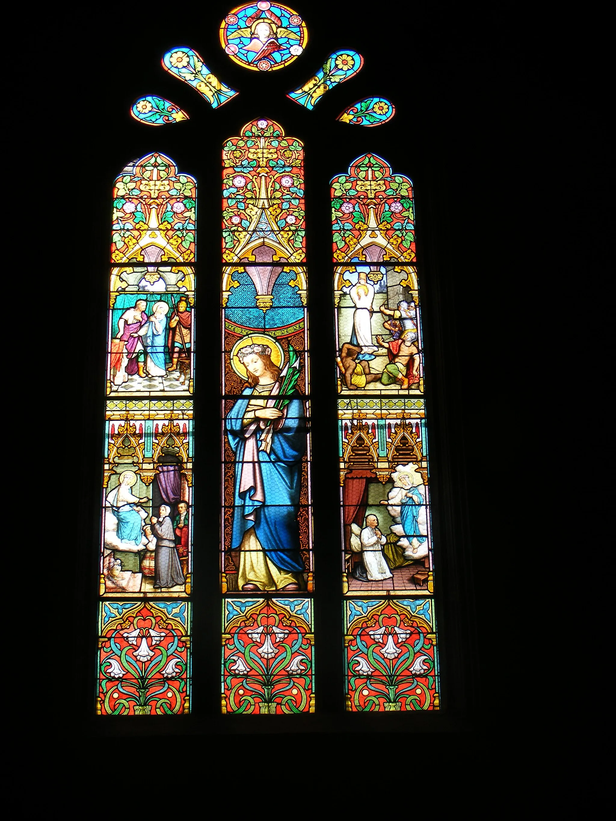 Photo showing: Vitrail chapelle de Sainte Jeanne d'Arc