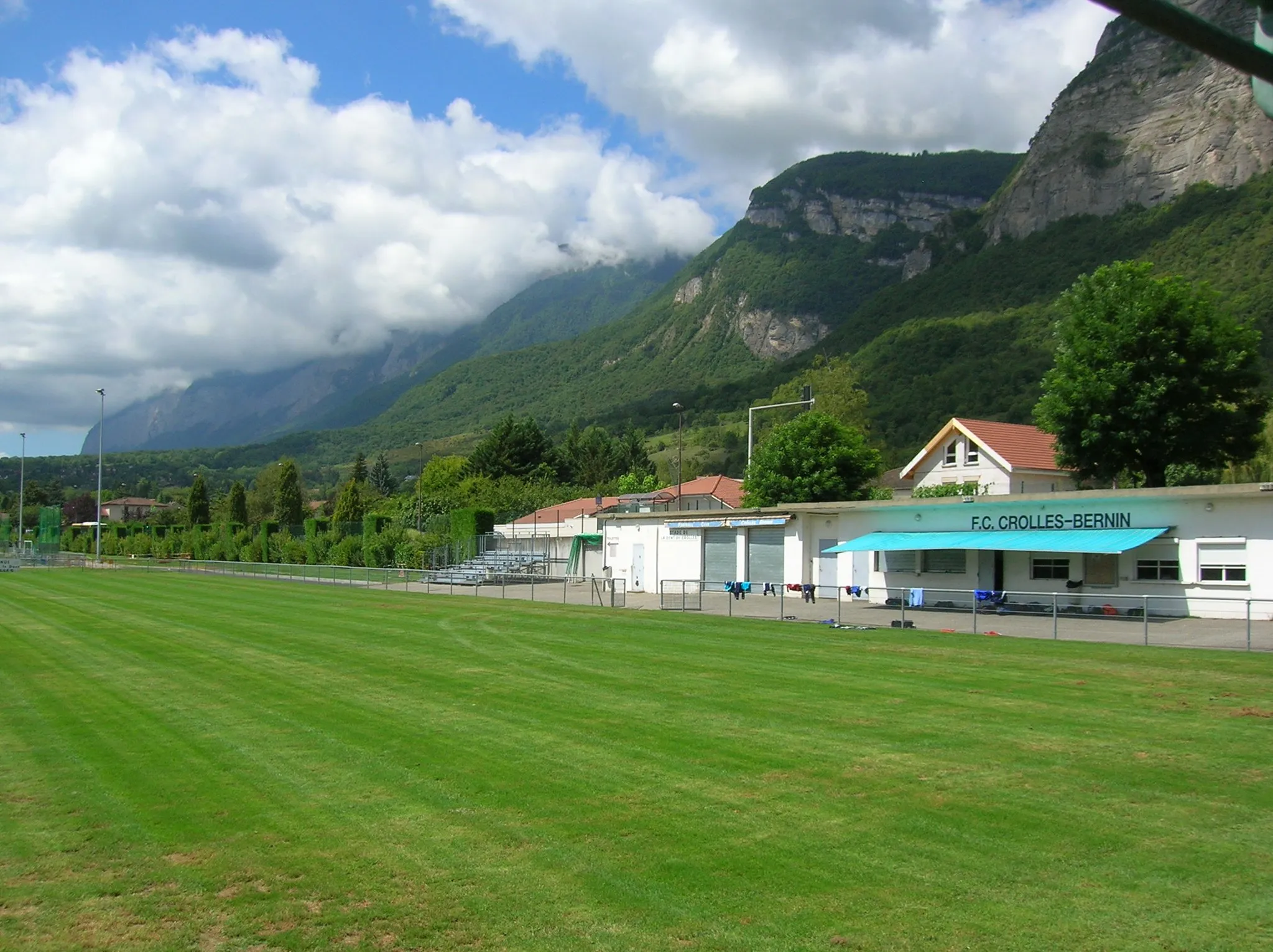 Photo showing: Crolles, Isère, France. terrain de football FC Crolles Bernin