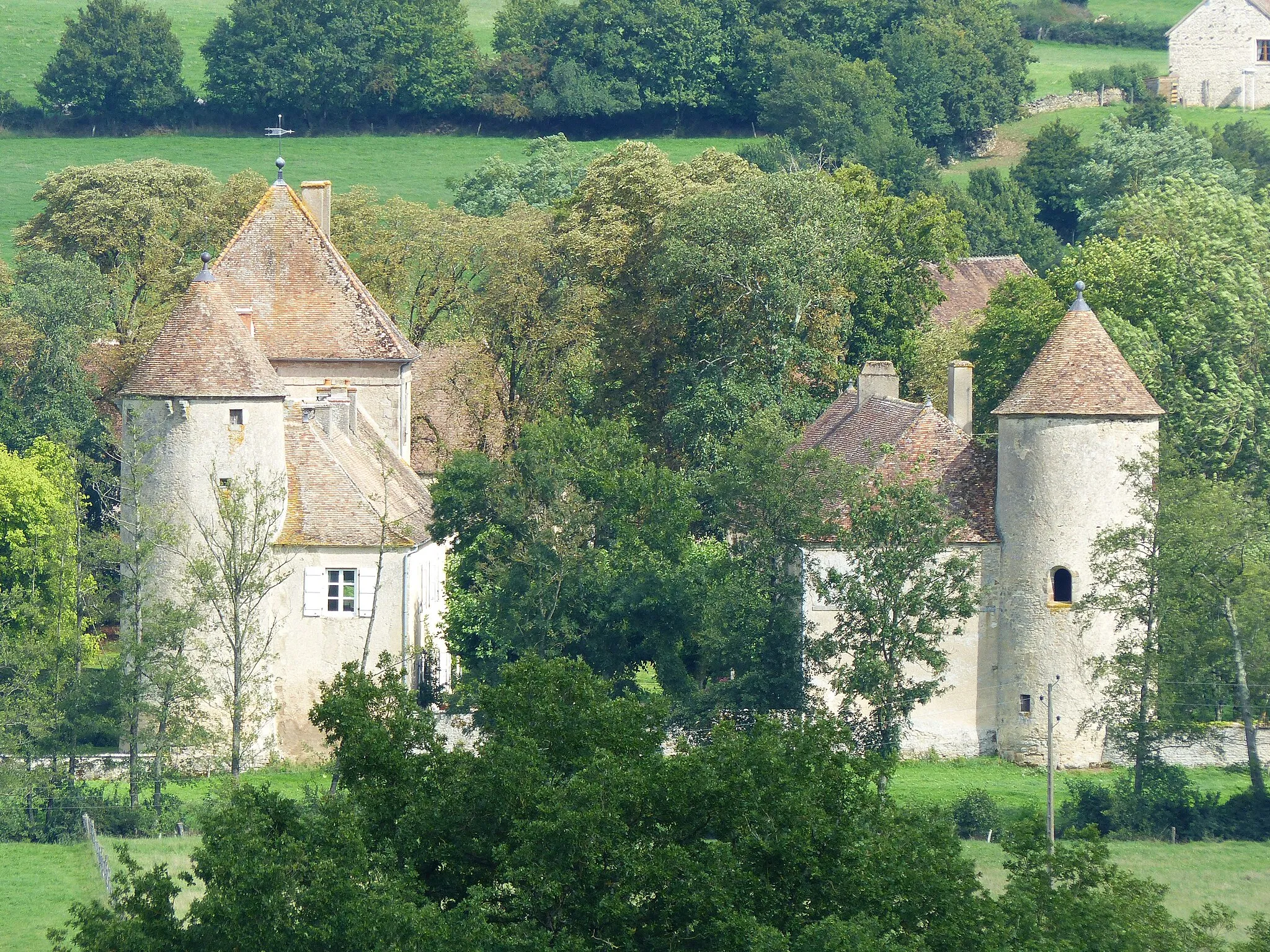 Photo showing: Château de Saint-Huruge vu depuis La chapelle Saint-Martin à Saint-Martin-la-Patrouille