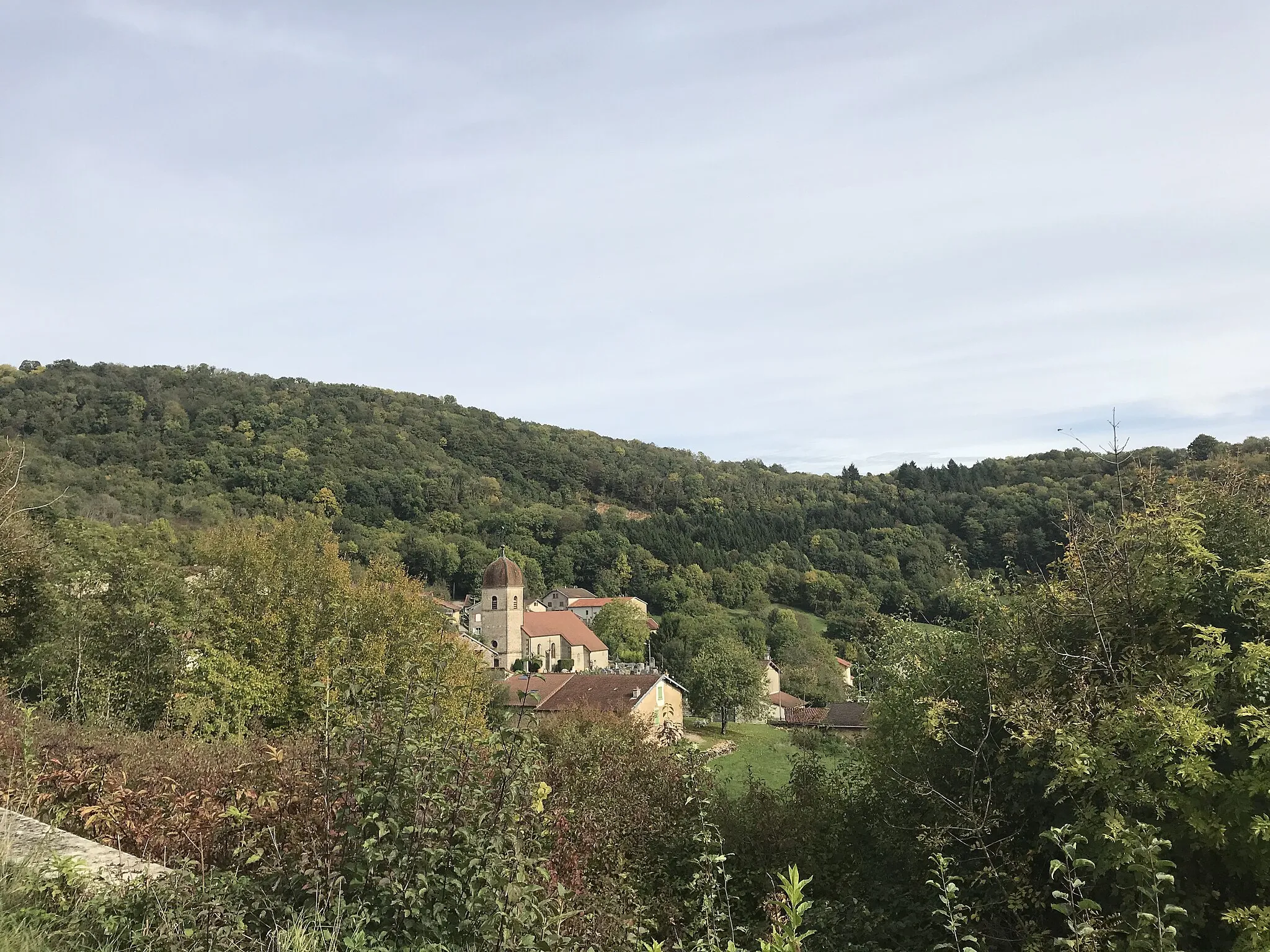 Photo showing: Vue du village de Montagna-le-Reconduit (Jura, France) en octobre 2017.