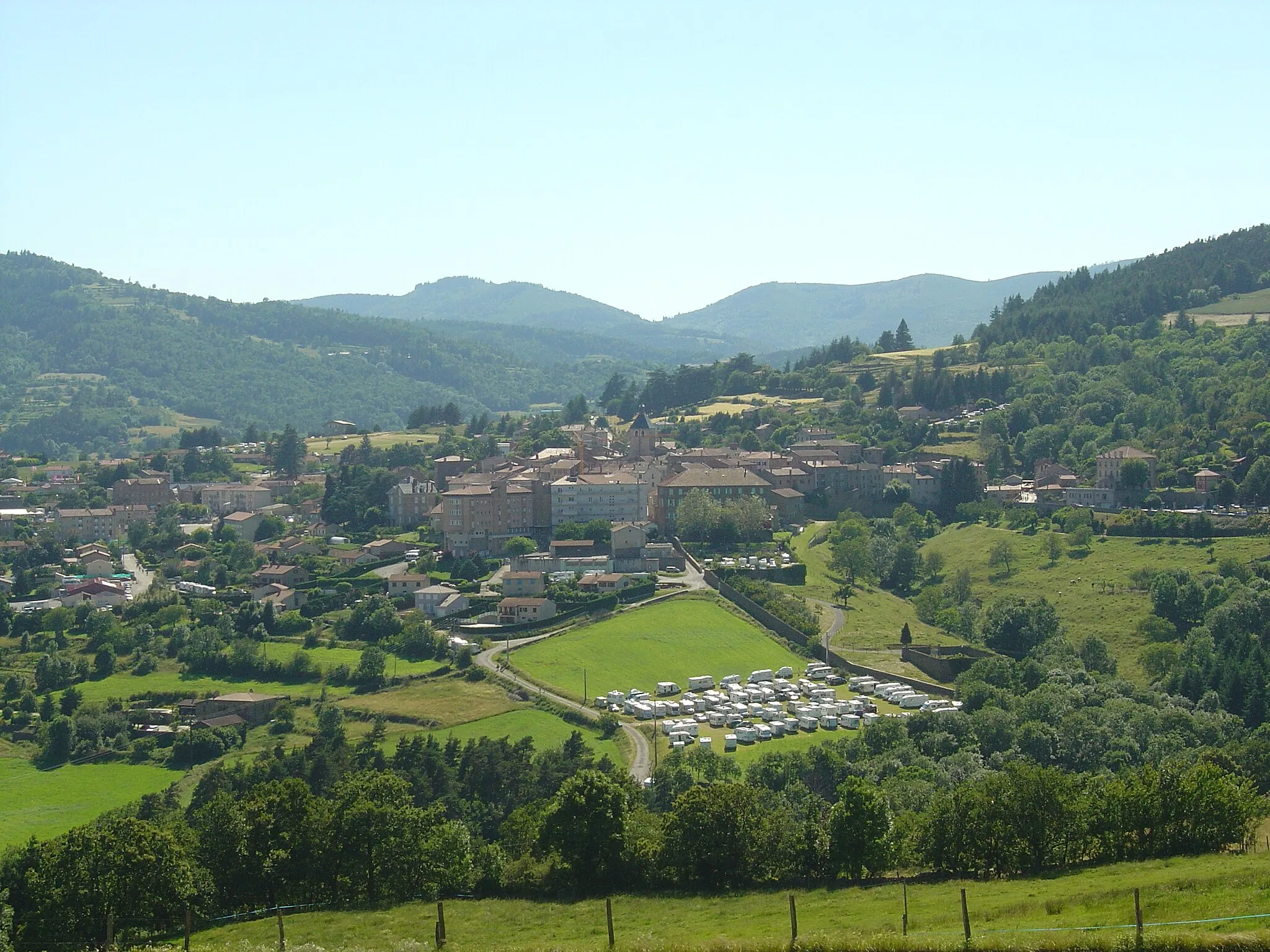 Photo showing: Vue générale de Saint-Félicien depuis la route du col de Fontaille