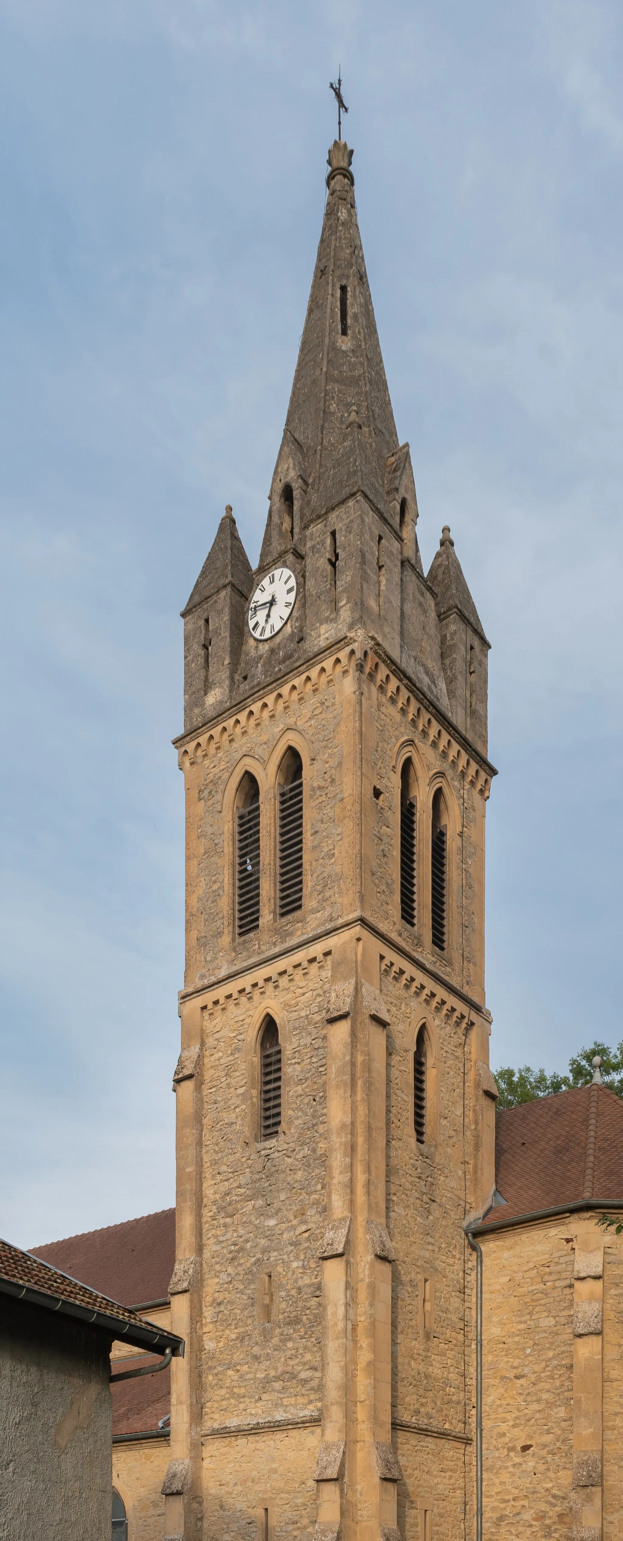Photo showing: Bell tower of the Saint Symphorian church in La Bâtie-Montgascon, Isère, France
