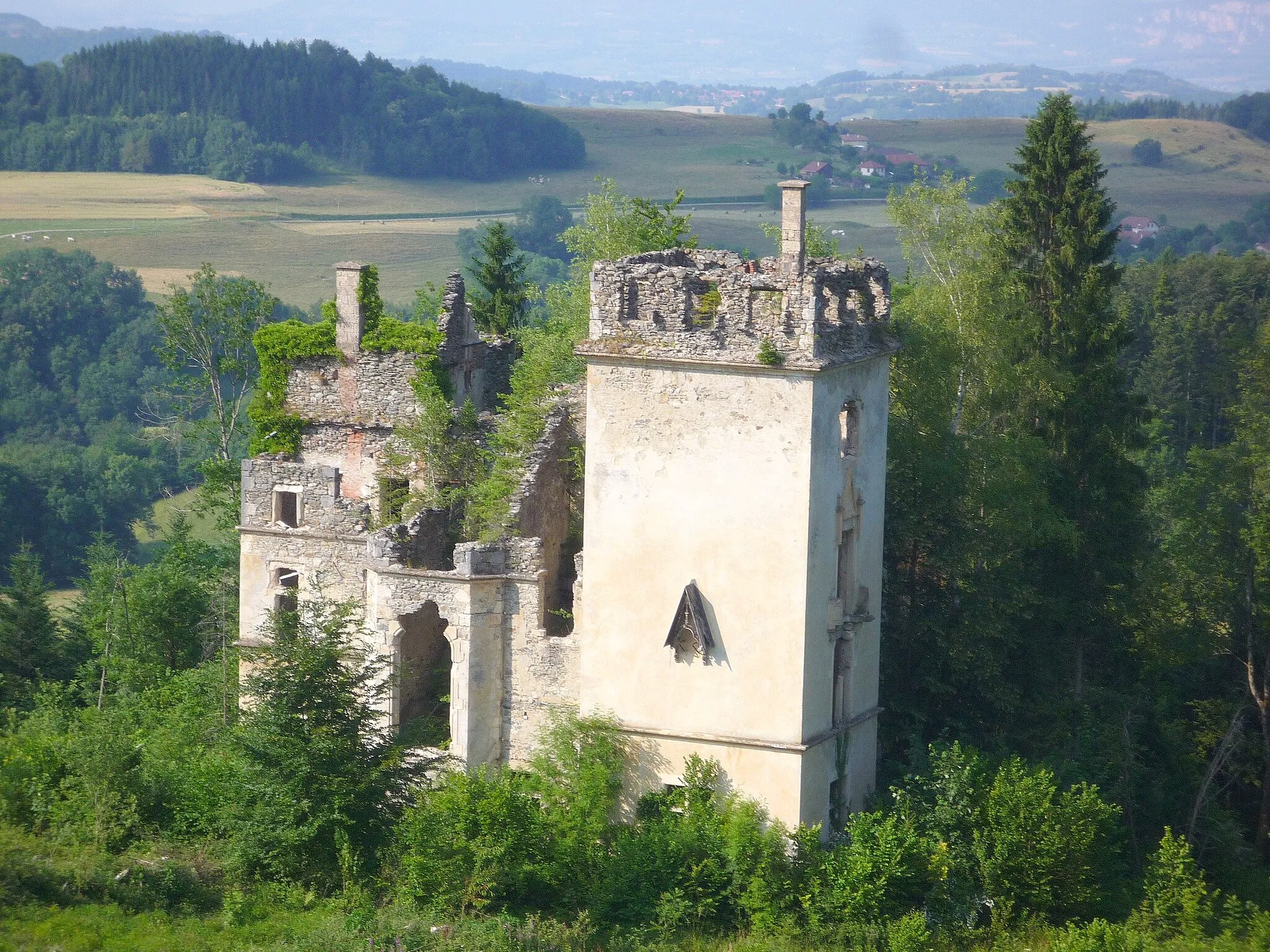 Photo showing: Ruines du Château Descours à Saint-Sixte.
Commune de Merlas (Isère, France)

Juillet 2013
