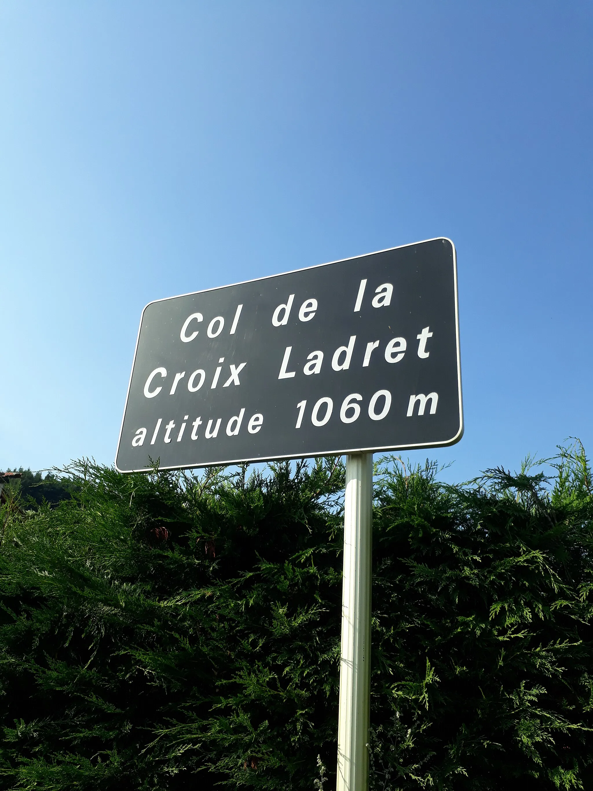 Photo showing: Panneau du col de la Croix Ladret