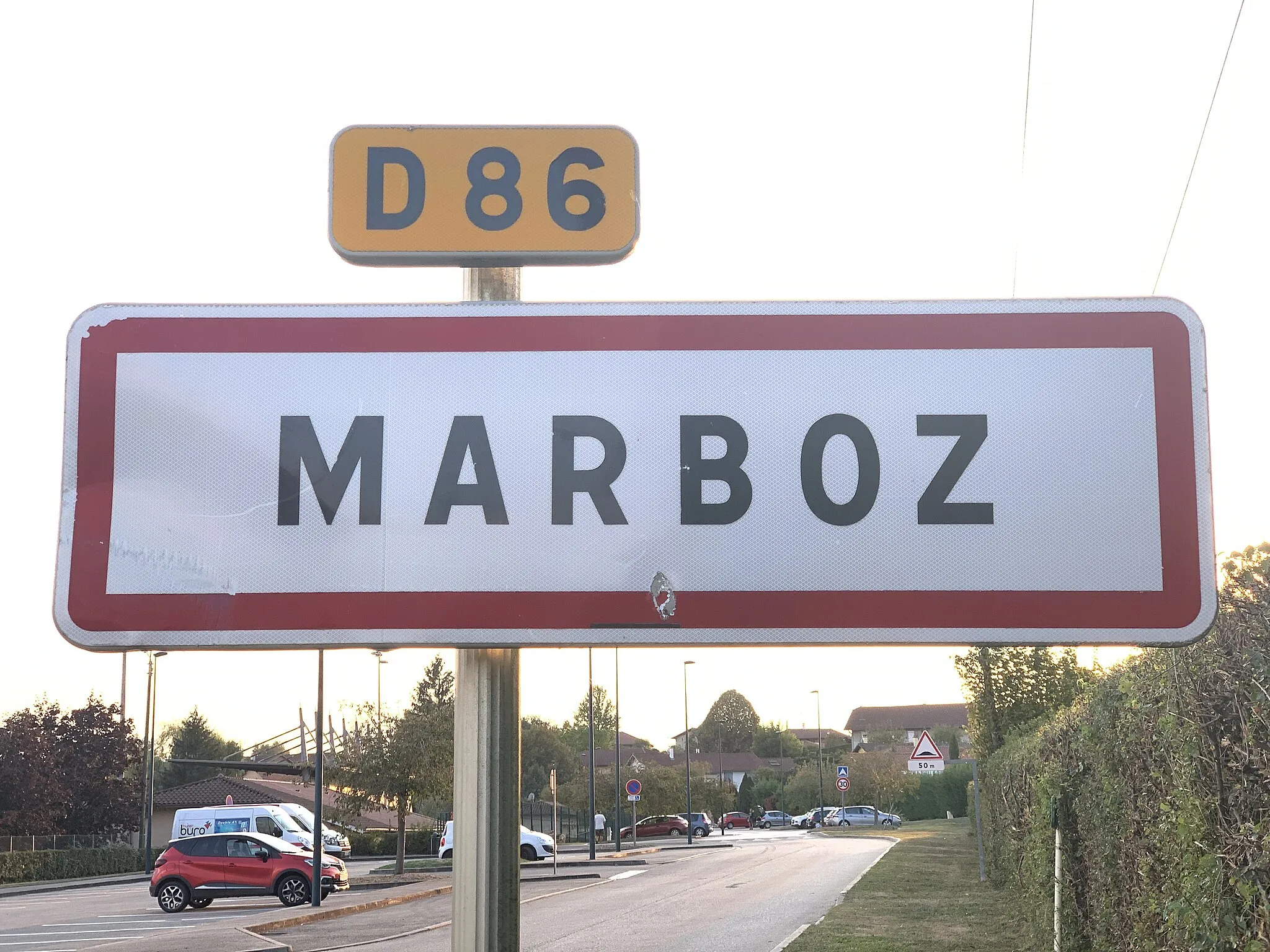 Photo showing: Panneau d'entrée dans Marboz.