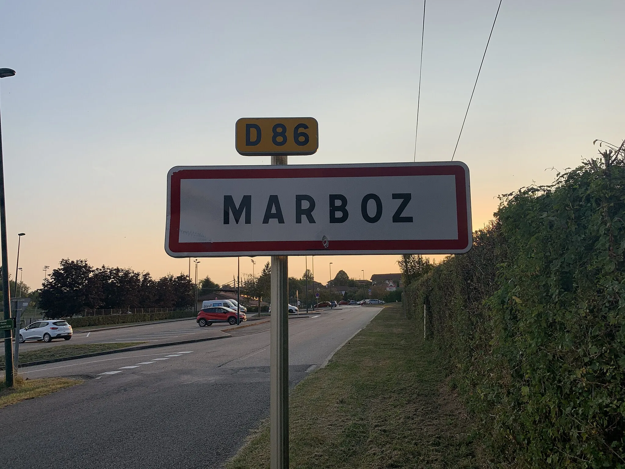 Photo showing: Panneau d'entrée dans Marboz.