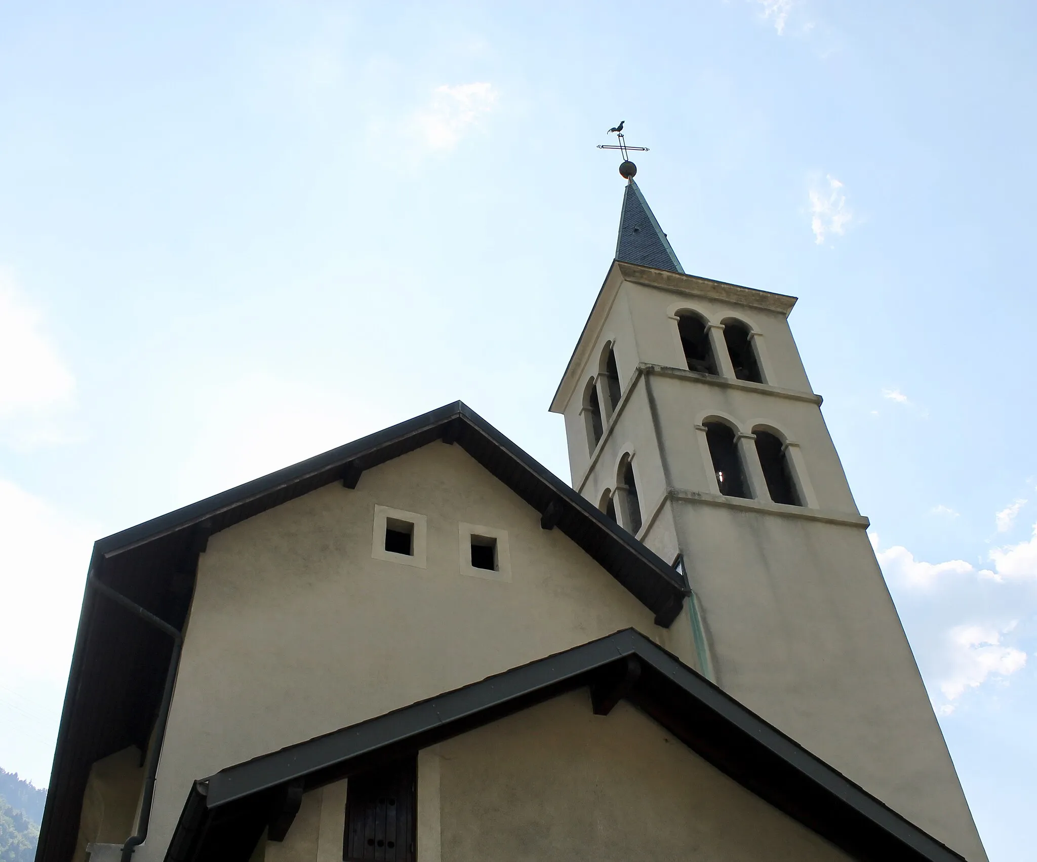 Photo showing: Clocher de l'église Saint-Martin de Rognaix (juillet 2018).