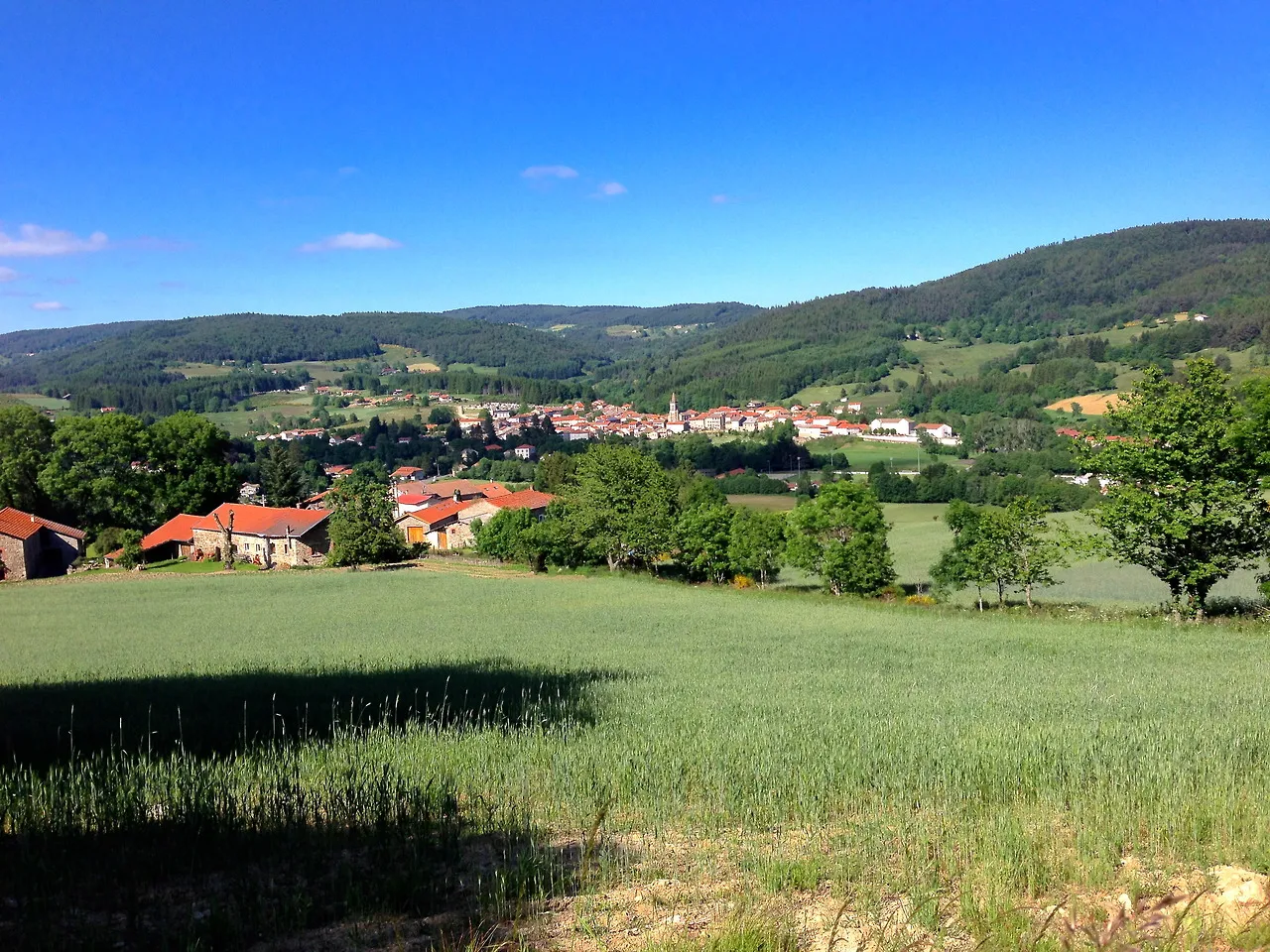 Photo showing: Une photographie du village de Saint-Anthème en juin 2013 depuis les hauteurs de ronchoux