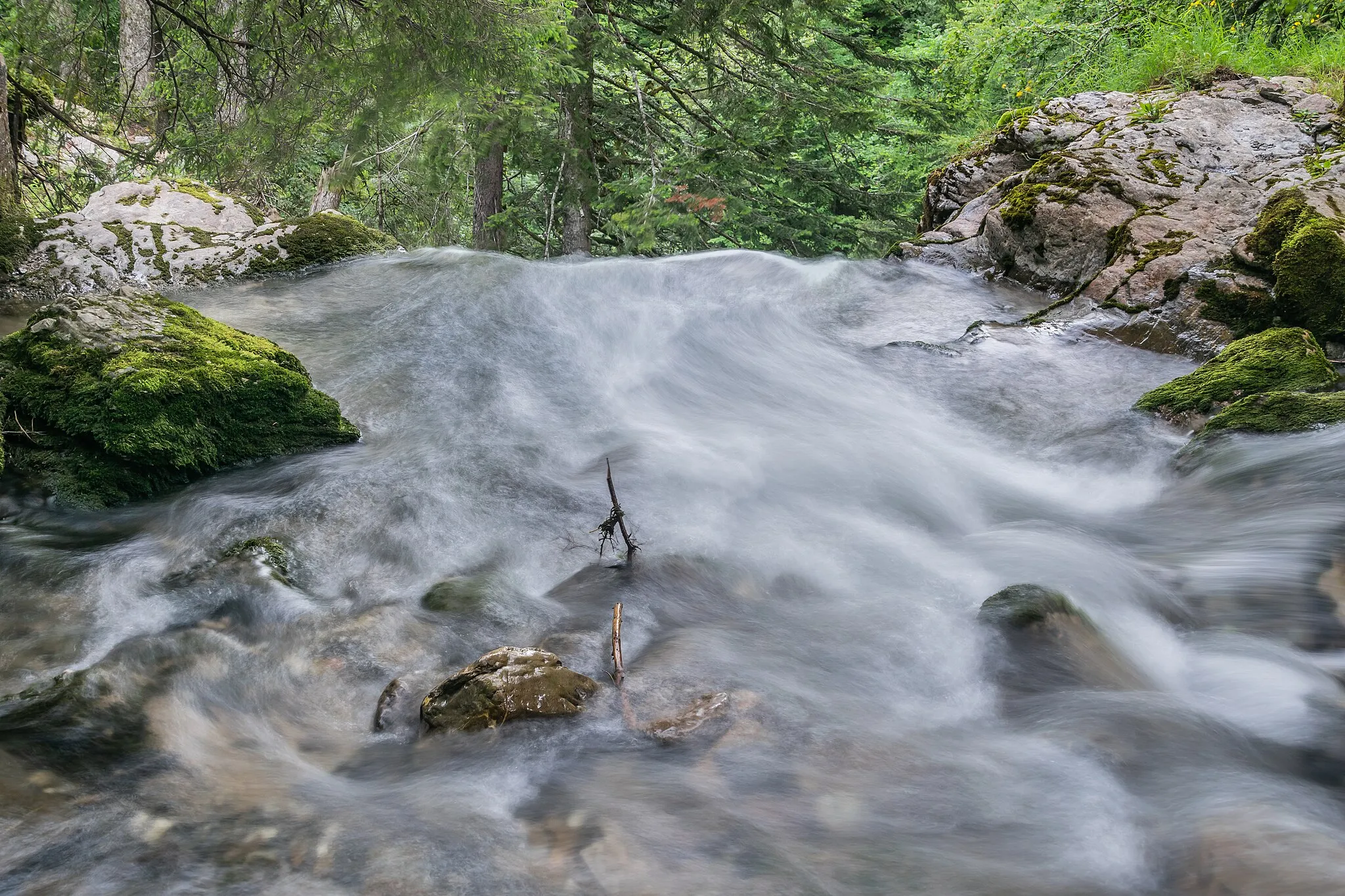 Photo showing: Knickpoint of the Cascade d'Ardent in commune of Montriond, Haute-Savoie, France