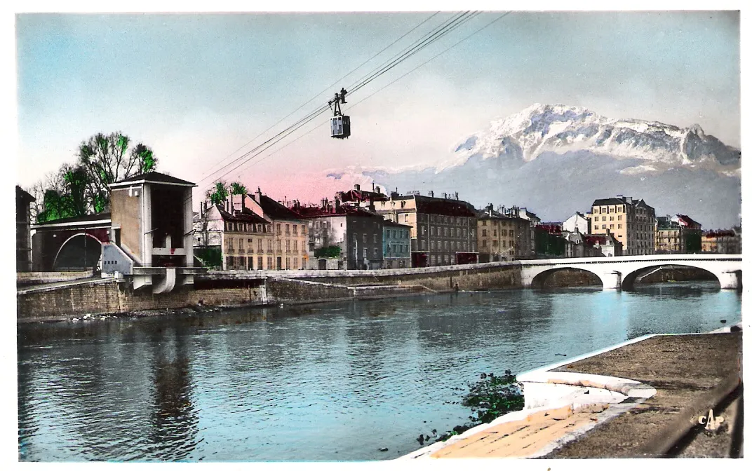 Photo showing: Grenoble, carte 50 -real photo-