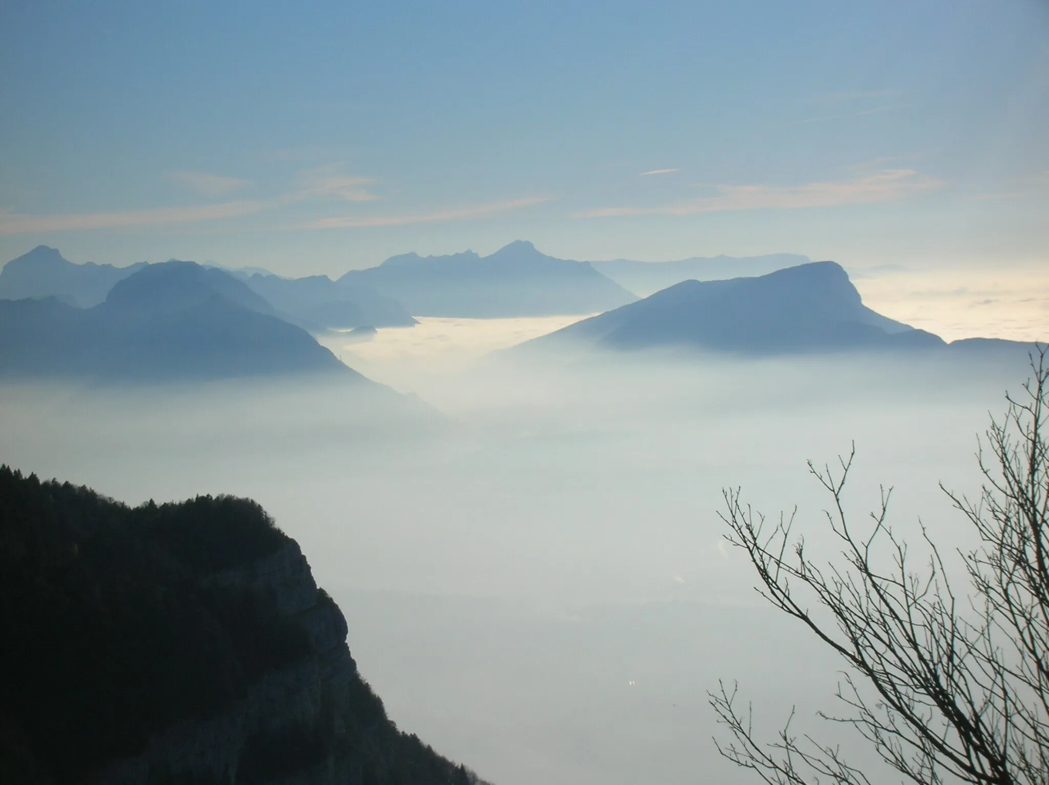 Photo showing: Mountains above clouds in French Alps.