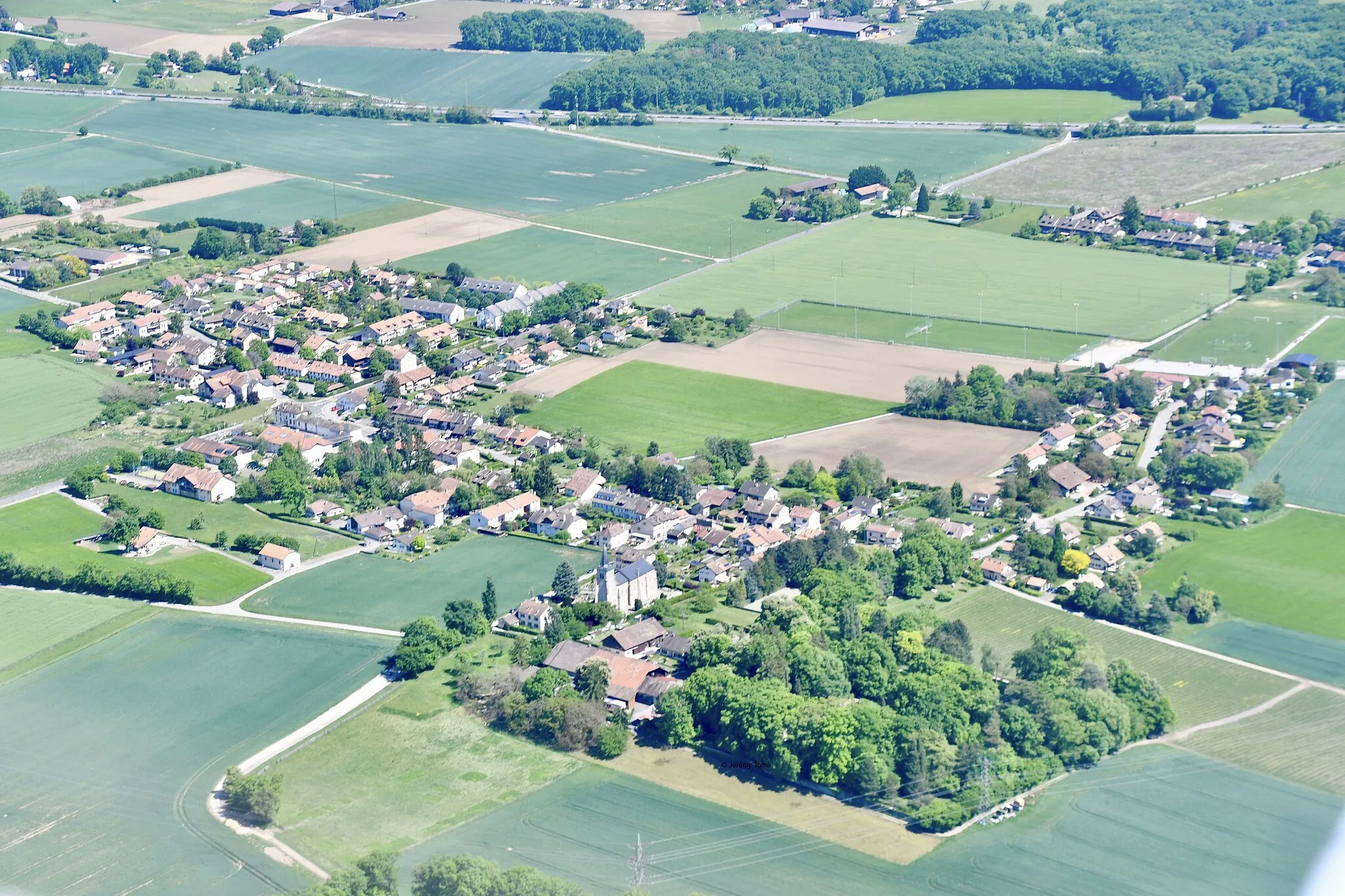 Photo showing: Le village de Collex (GE) vue depuis un avion.